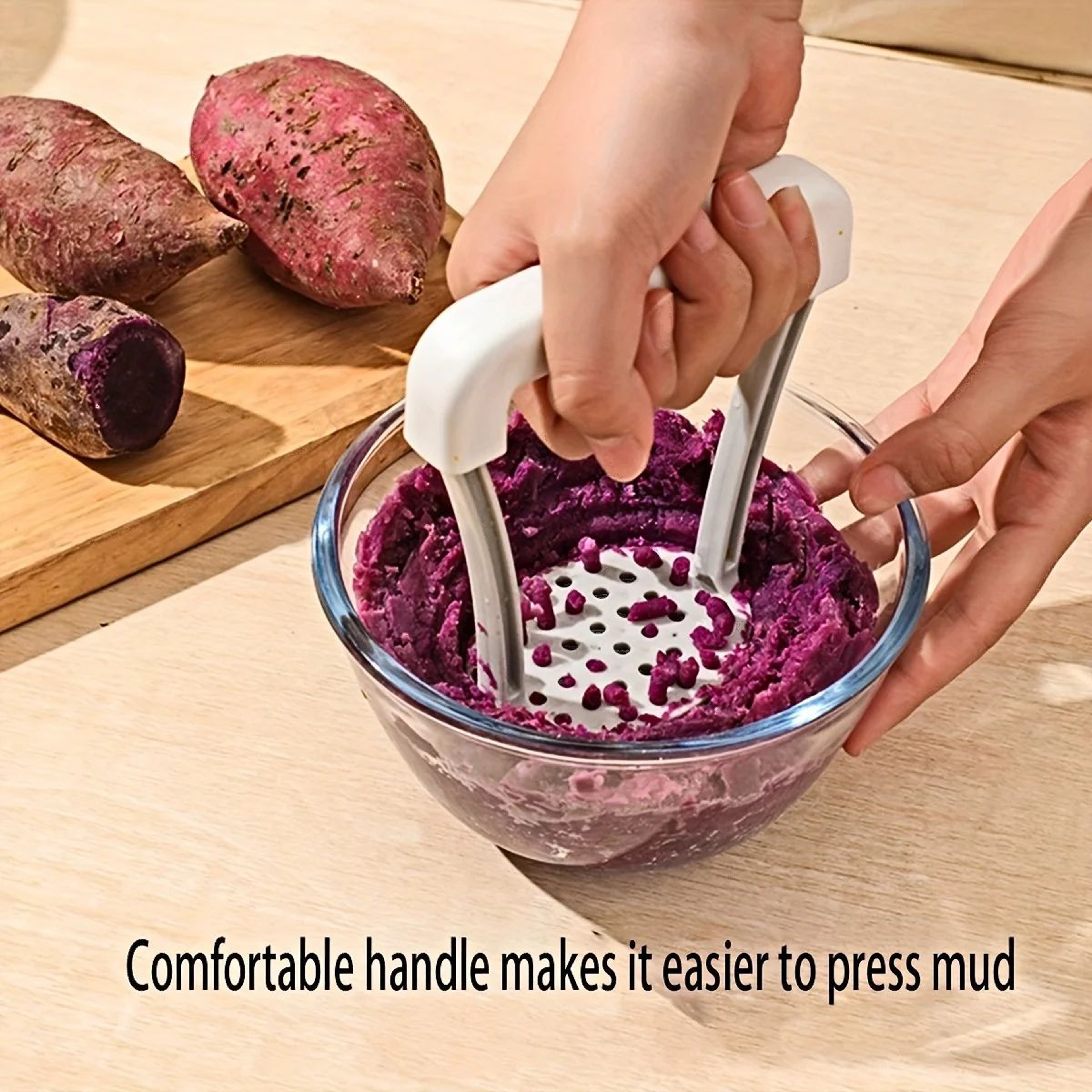 Manual Potato Masher  Fruit Juicer Press  MultiPurpose Kitchen Masher For Smooth Mash Purees  Fresh 1