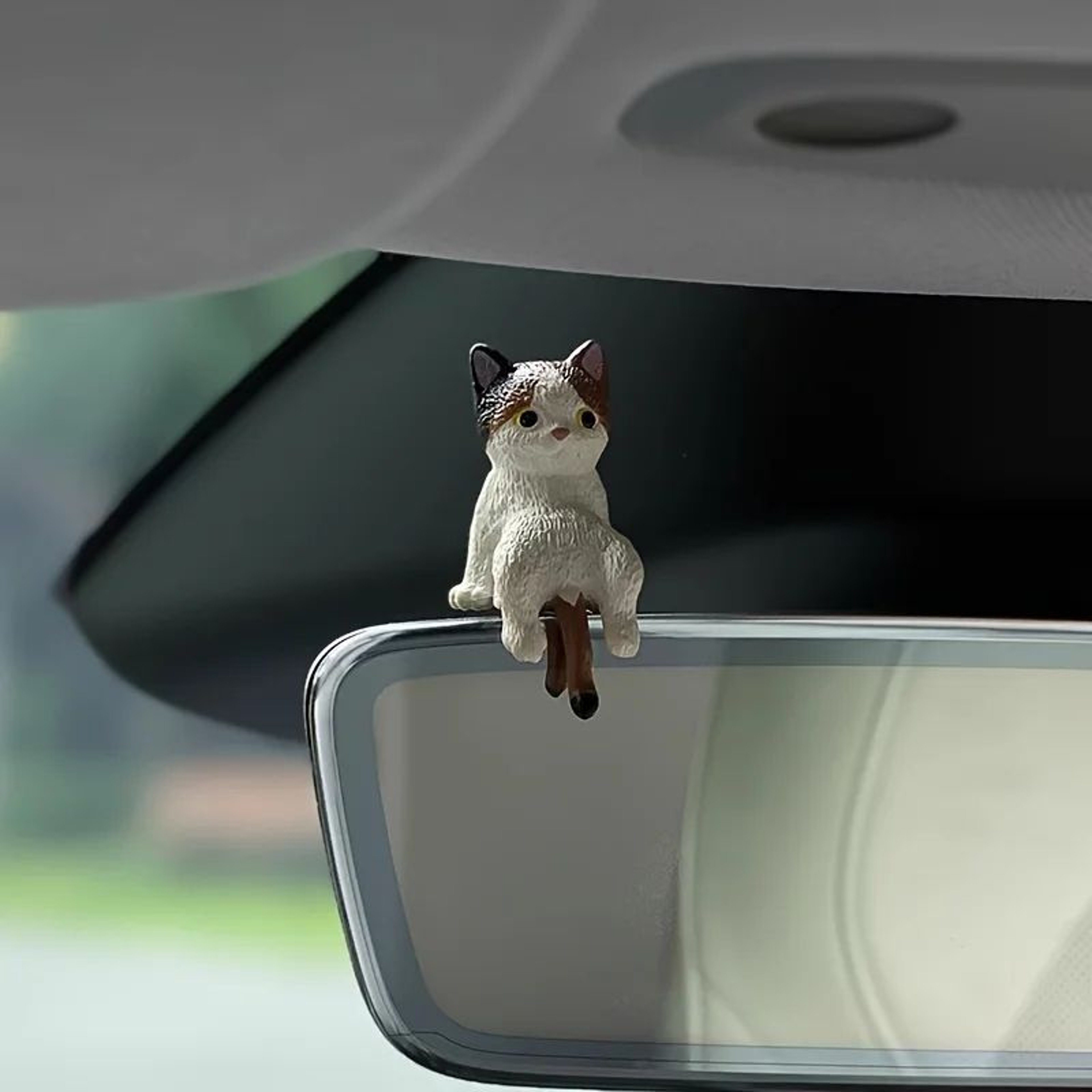Sleepy Cat Car Ornament Set 4PCS  Cute Cat Car Ornament For Car Dashboard Decor  Rearview Mirror De 3