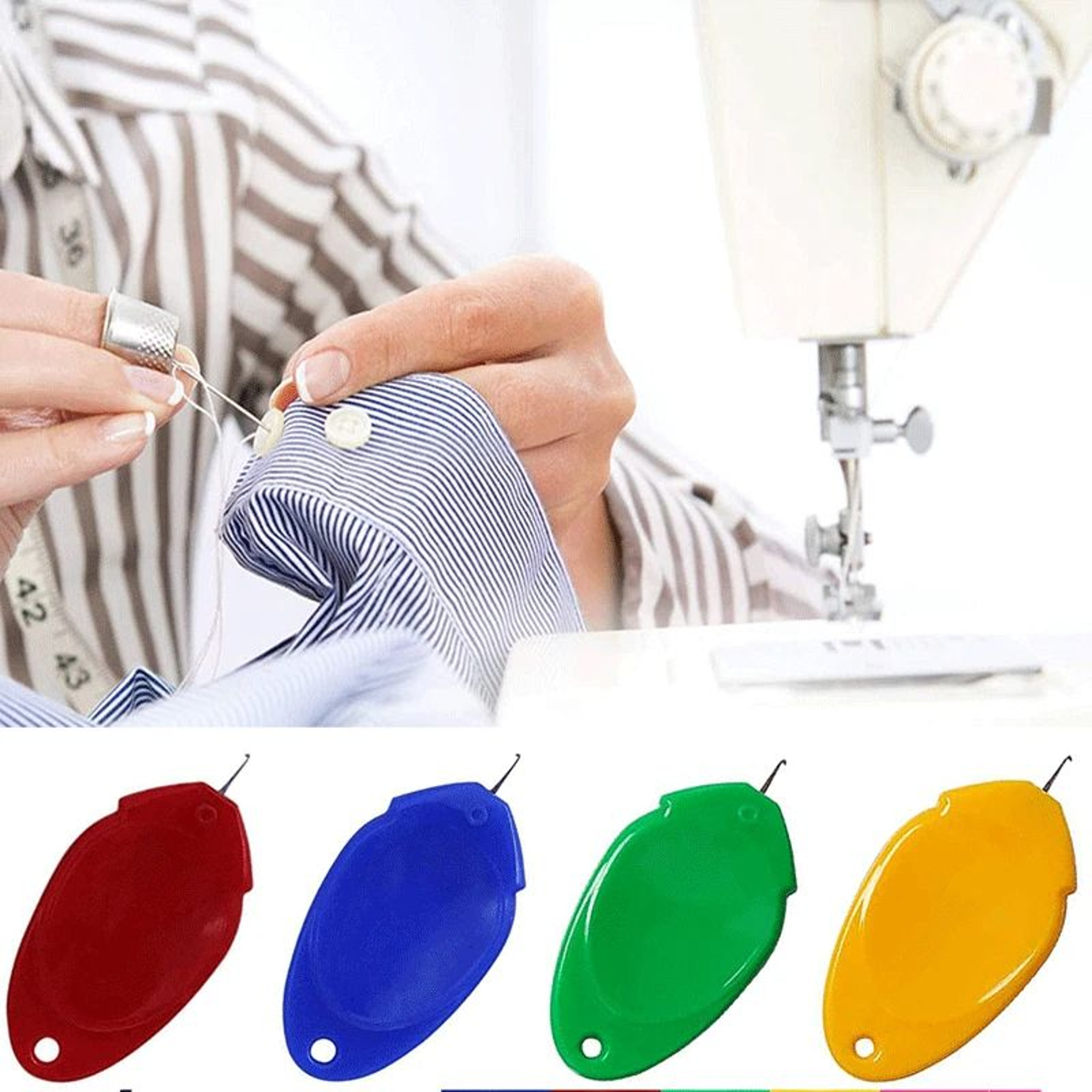 Wire Loop Sewing Needle Threader Set For Hand  Machine Sewing 520pcs 0