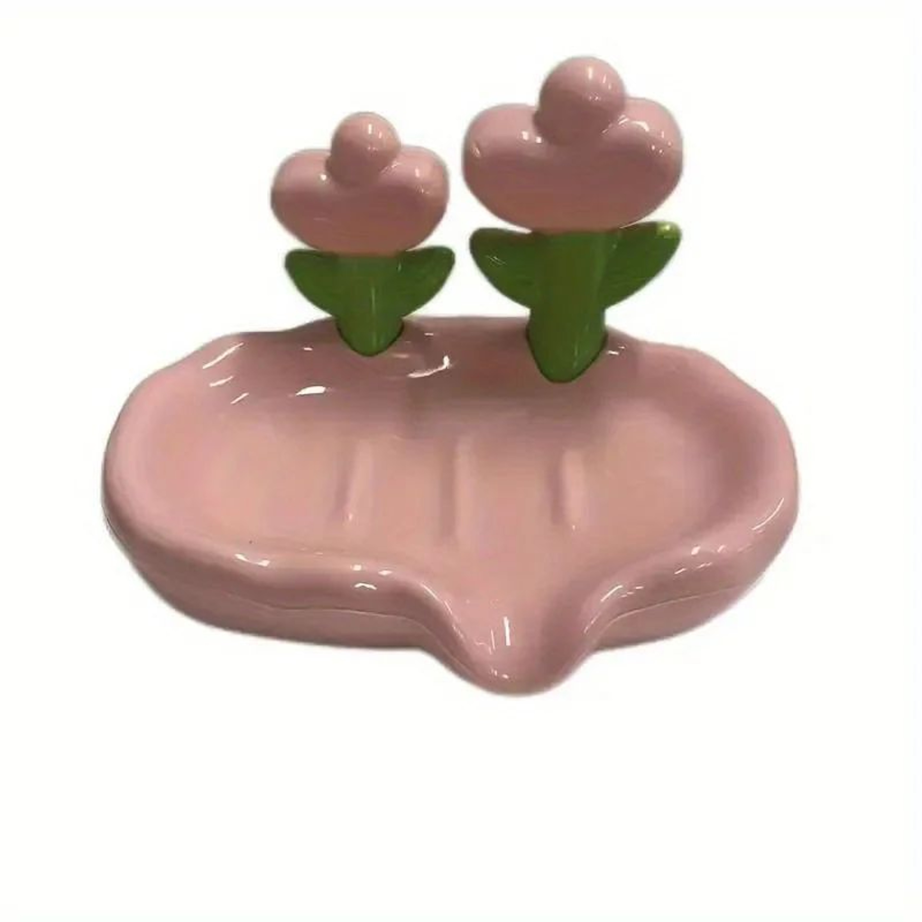 Floral SelfDraining Soap Dish  NoDrill Wall Mounted Soap Holder For Bathroom  Kitchen 1