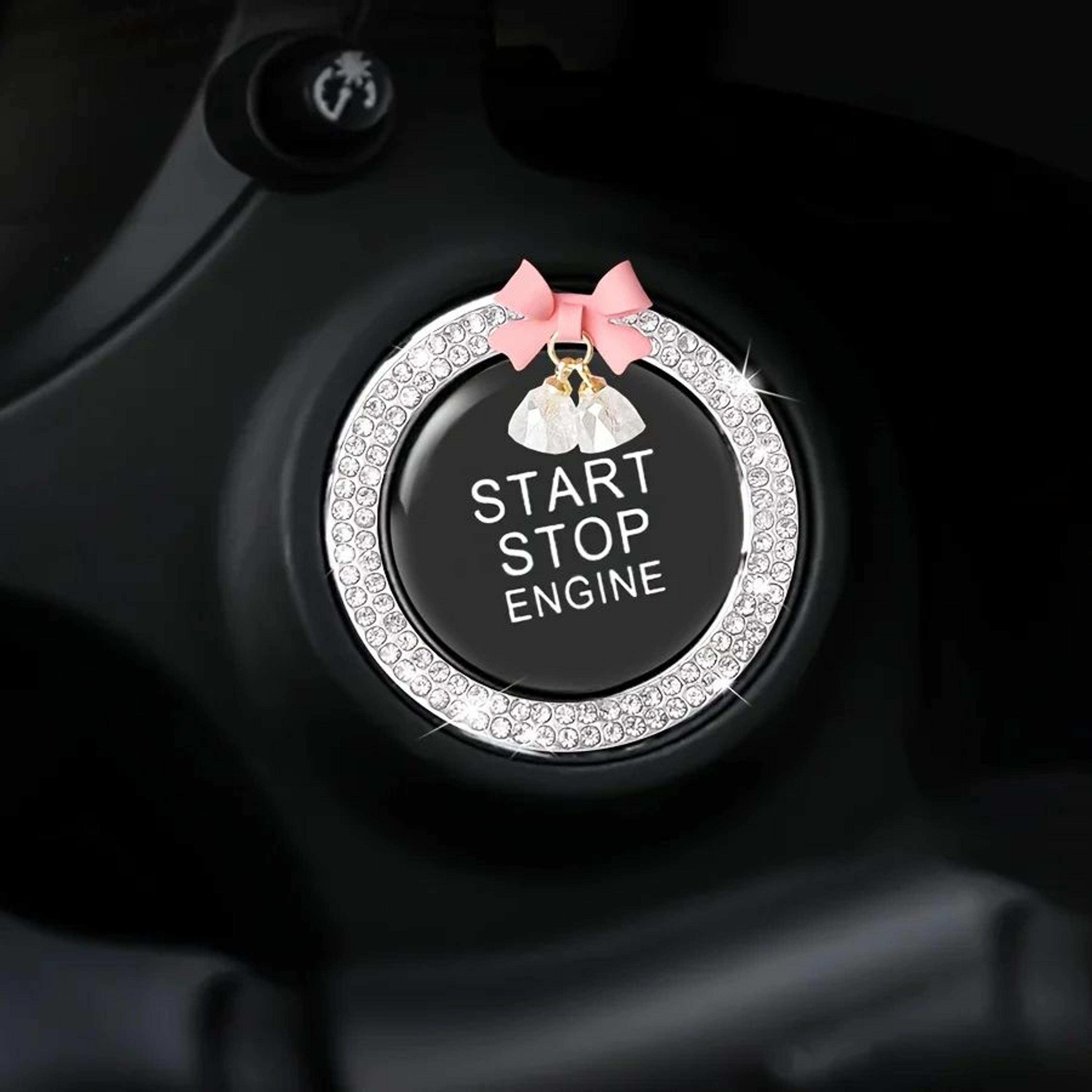 Rhinestone Car Start Button Cover Ring  Push Start Button Sticker For Scratch Protection  Luxury In 2
