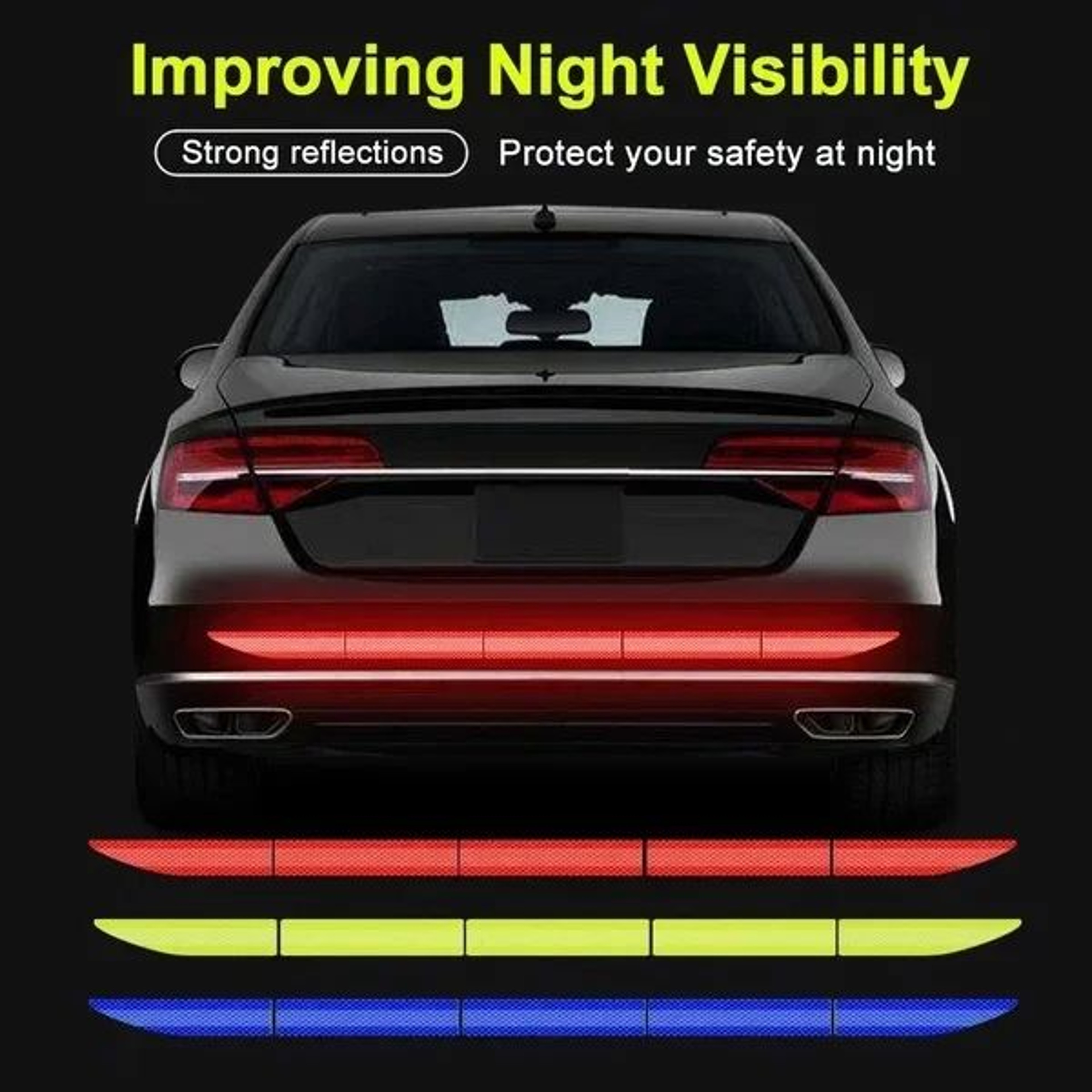 HighVisibility Reflective Warning Tape Sticker For Cars  AntiCollision Safety Strip For Trunk Bumpe 5