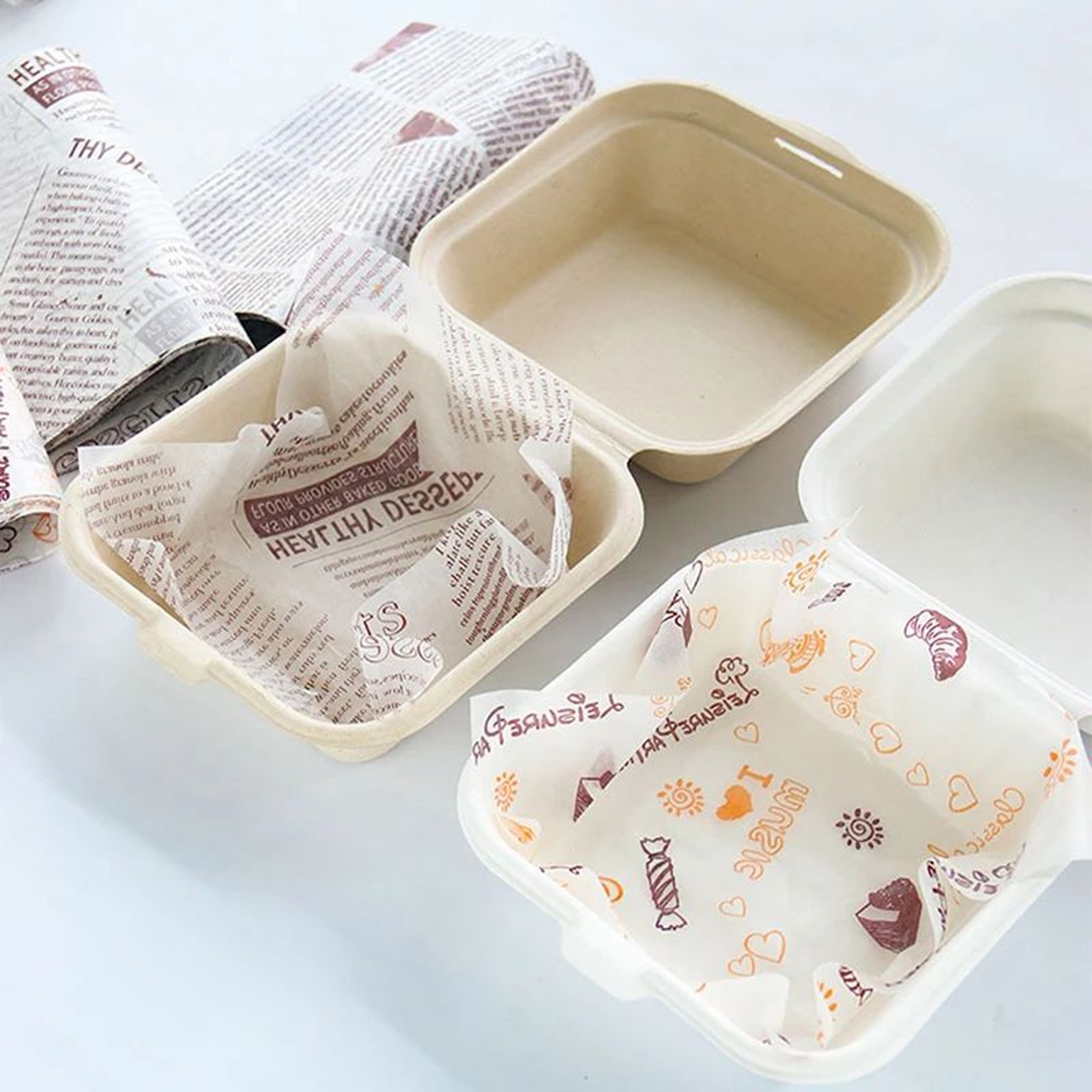 FoodGrade Oil Proof Paper Sheets 50pcs  Bento Cake Box Liners  Burger Wrapping Paper Greaseproof Ba 0