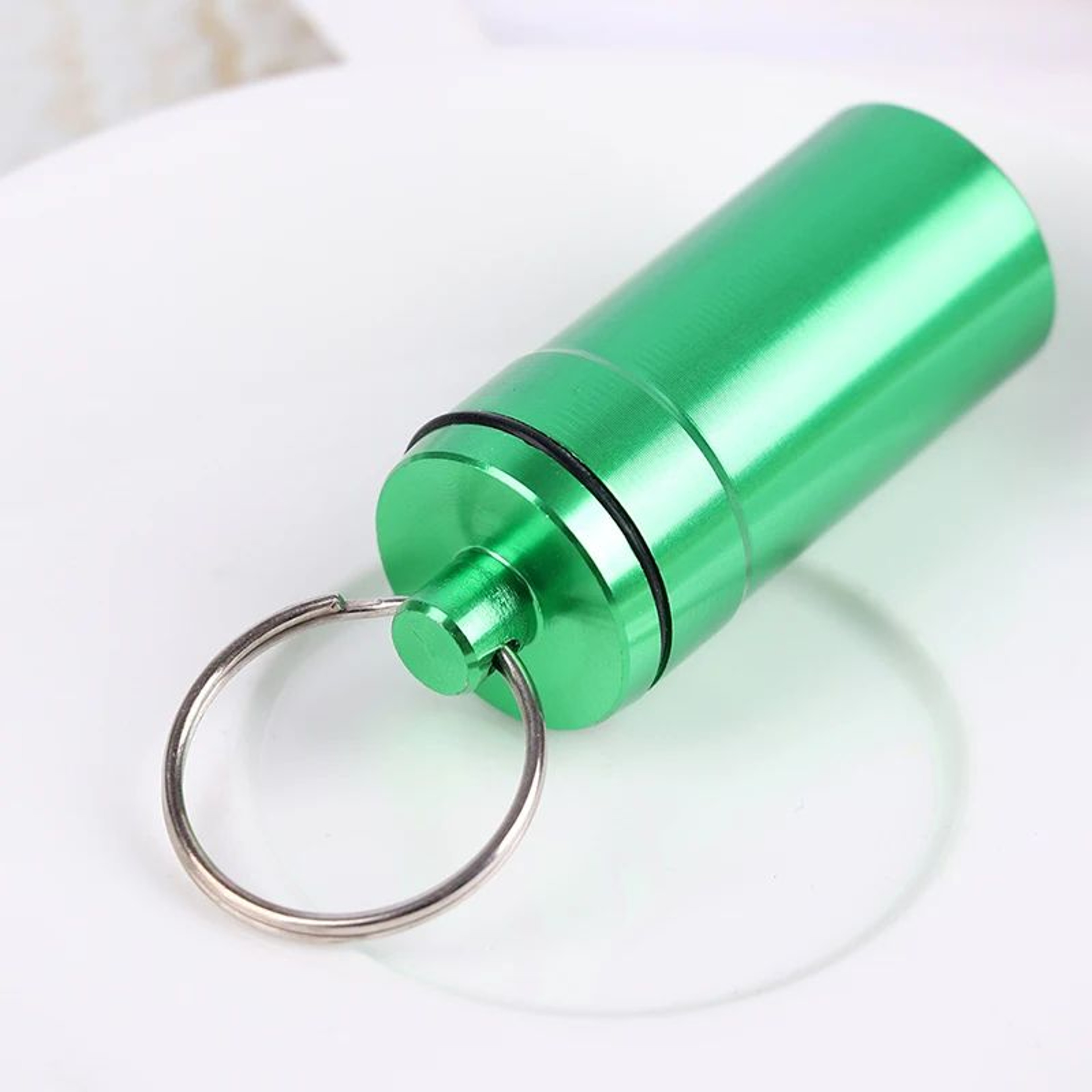 Waterproof Aluminum Mini Pill Box Keychain  Portable Travel Pill Container  Vitamin Holder 10