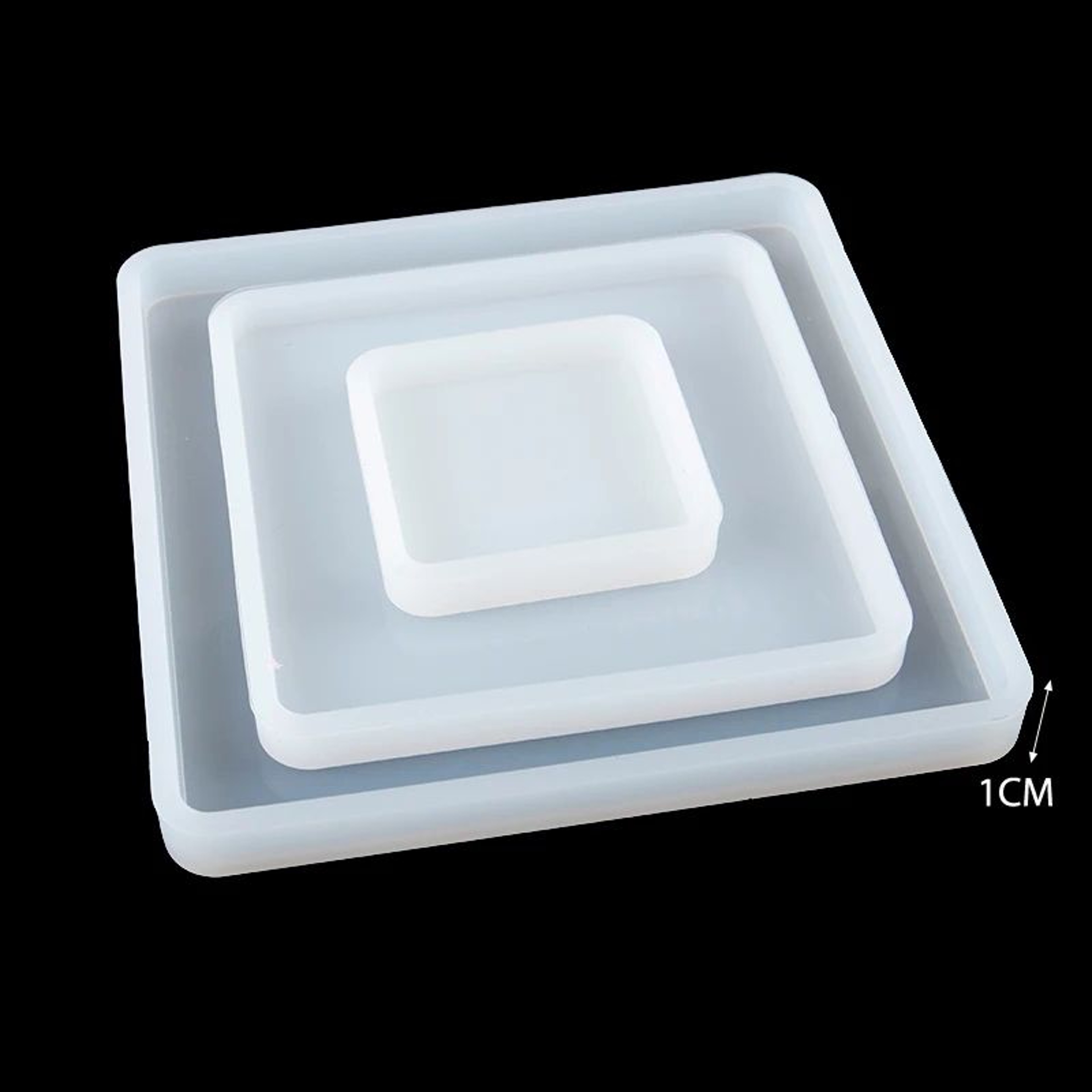 Square Silicone Resin Casting Mold Set For Coasters  Trays  Flexible Epoxy Mold For DIY Jewelry  De 3