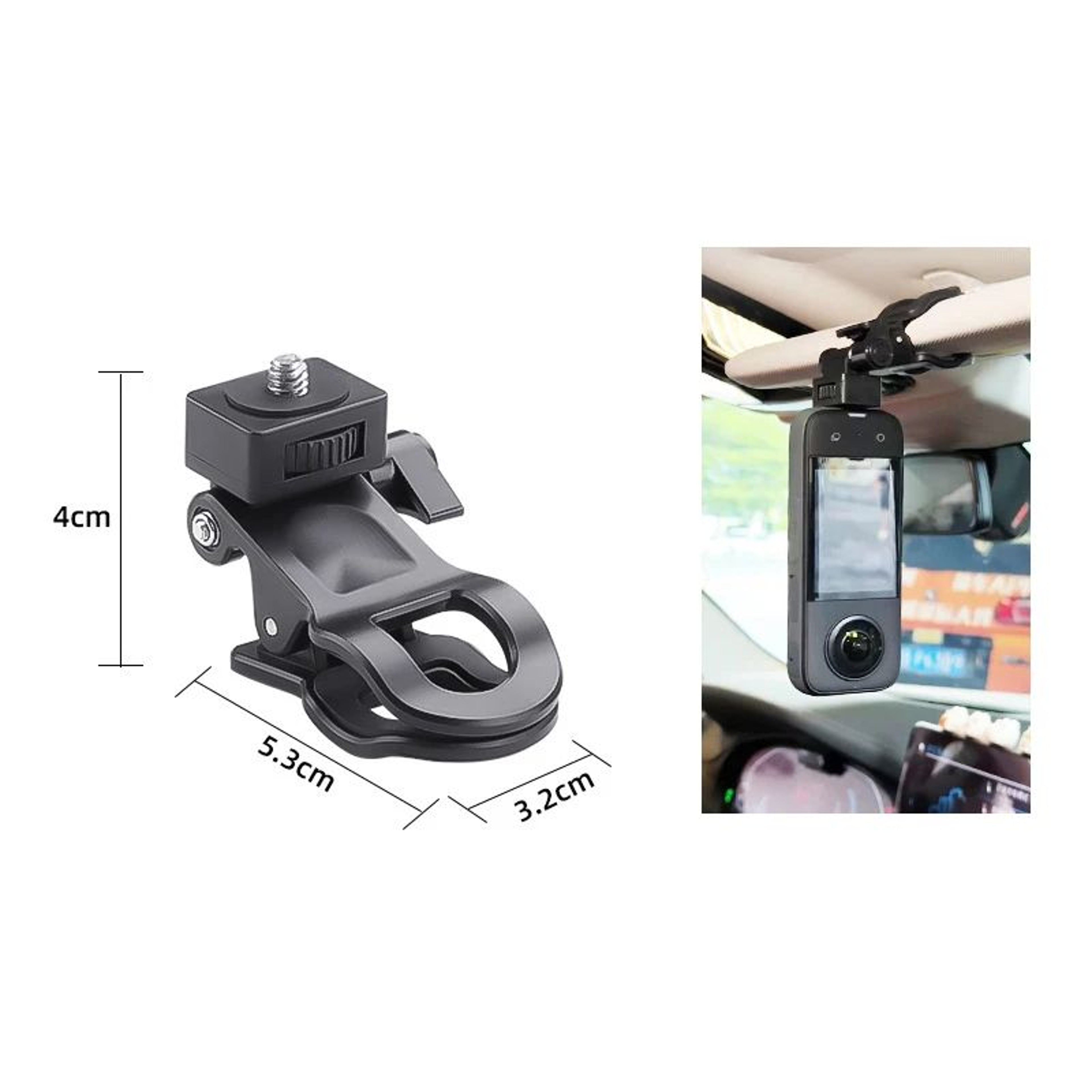 Car Sun Visor Camera Mount With Phone Clip  Car Sun Visor Camera Mount For GoProHero  Phone Stable  6