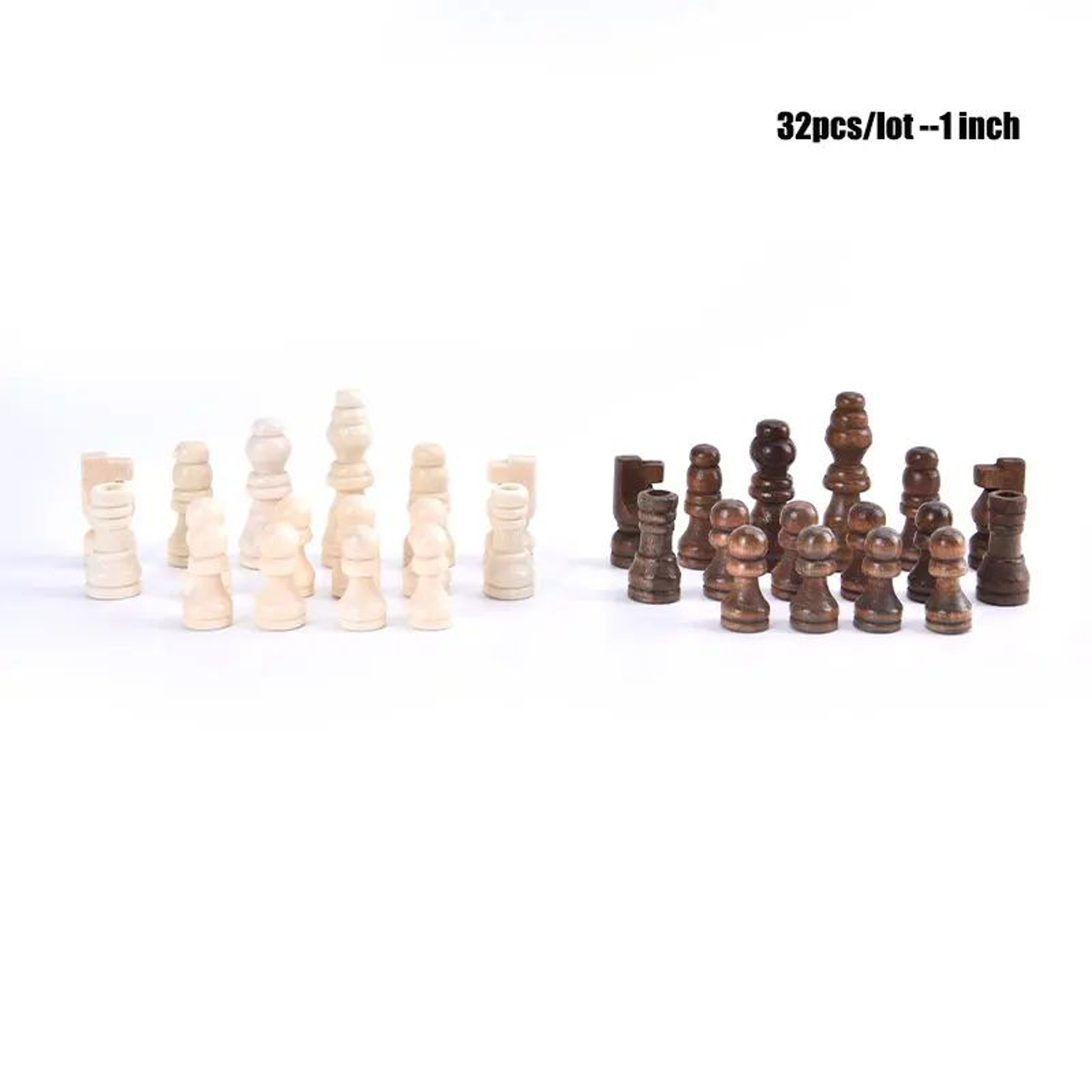 Classic Staunton Wooden Chess Pieces Set 32pcs  Tournament Chessmen Replacement Set 6