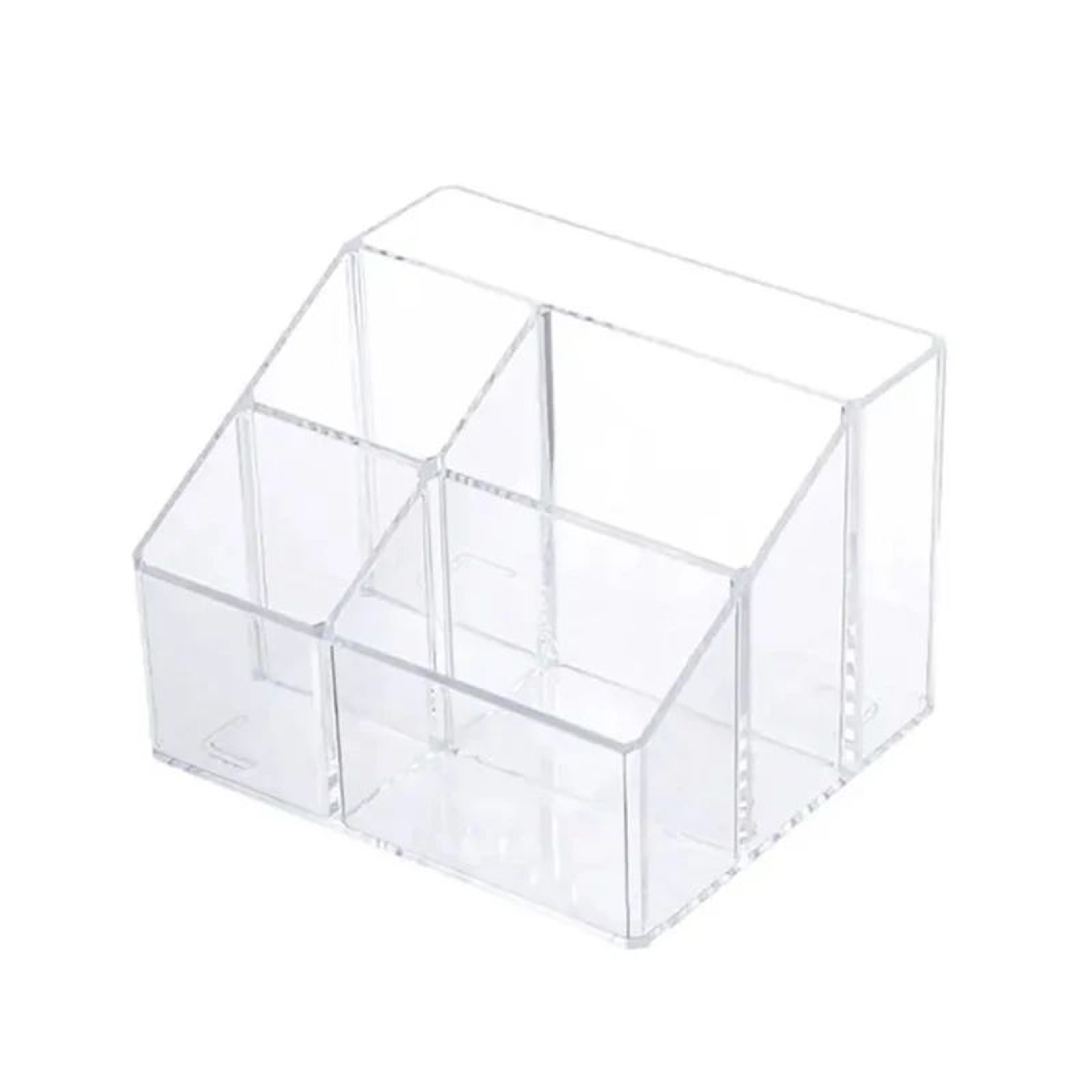 Clear Acrylic Desk Organizer Box With Divided Compartments  LargeCapacity Desktop Storage 4