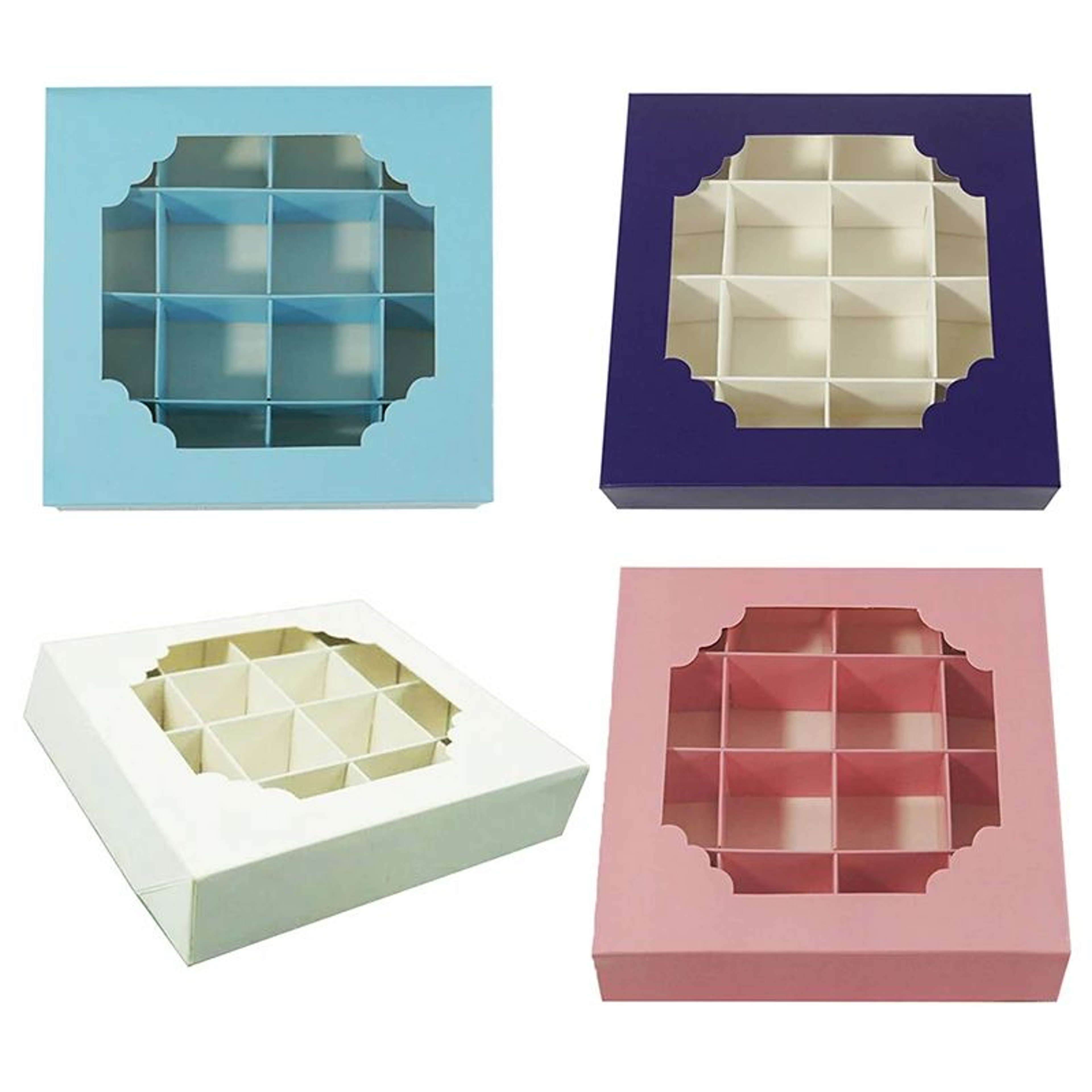 16Grid Cupcake Box With Window  ClearTop Chocolate Gift Box With Dividers For Candy Cookies  Party  0