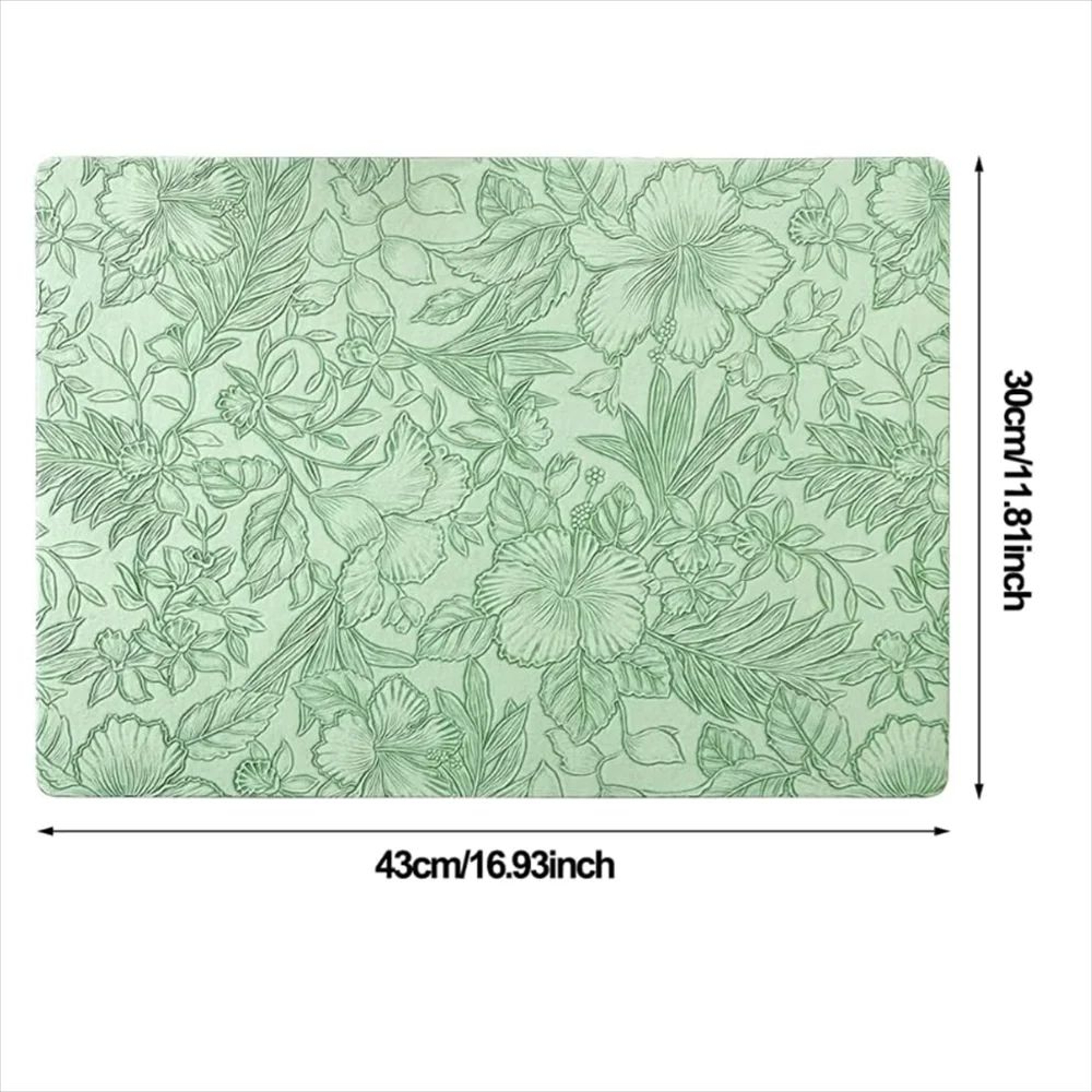 Floral Faux Leather Placemats Set  Waterproof Wipeable NonSlip Table Mats For Everyday Dining 1