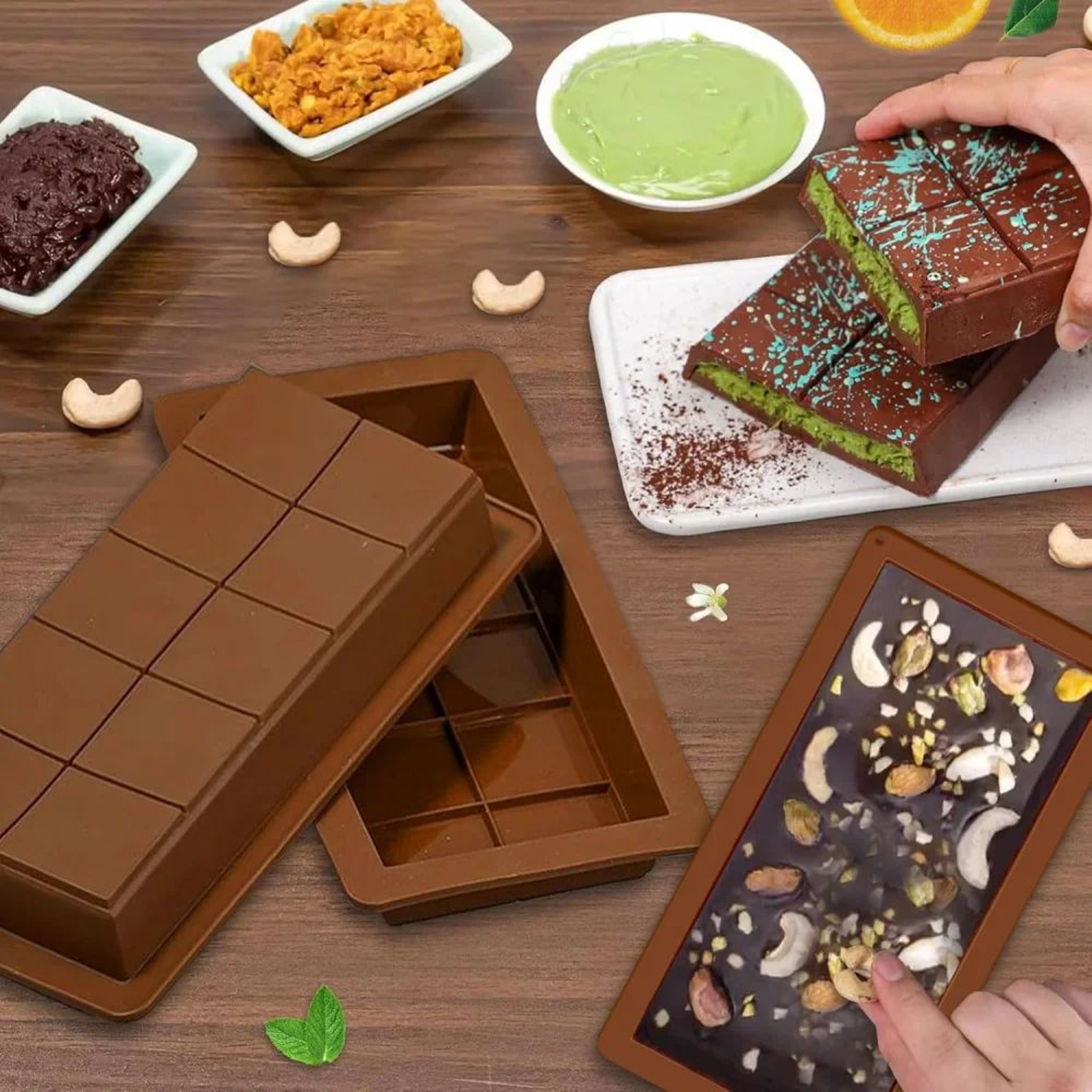 NonStick Silicone Chocolate Mold Tray  Reusable Chocolate Bar  Candy Mold For DIY Treats 5