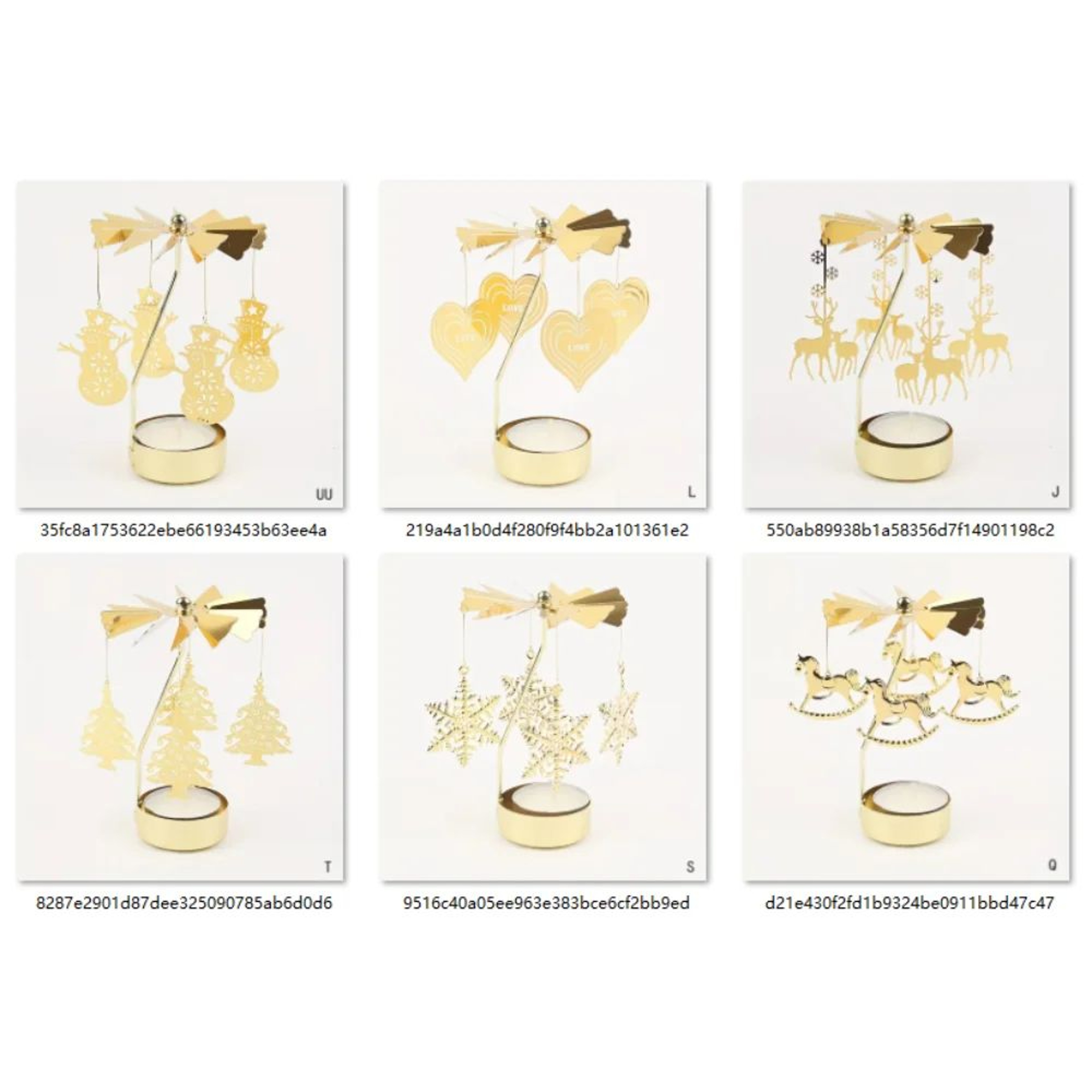Rotating Christmas Tea Light Candle Holder  Gold Metal Candle Carousel Centerpiece 5