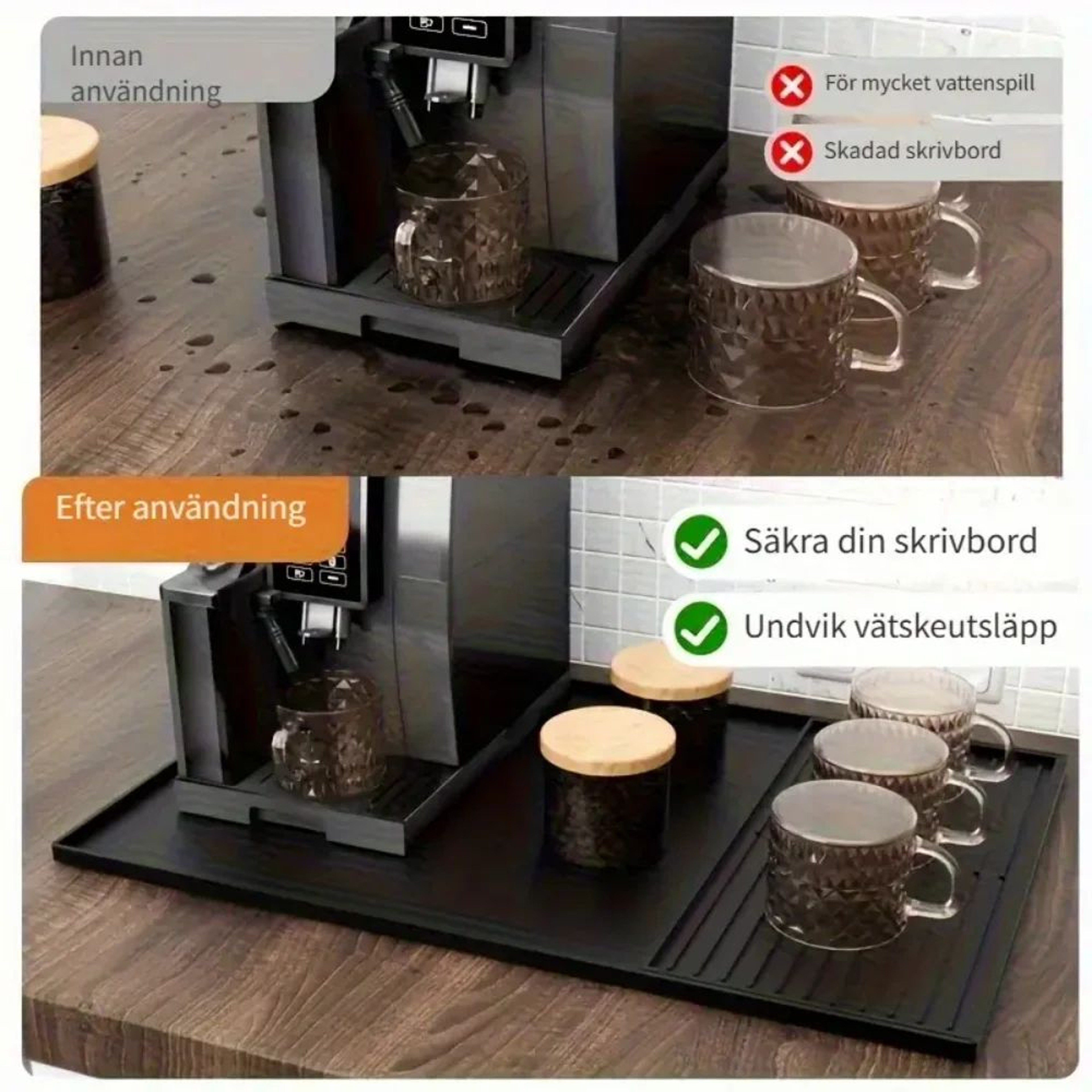 BarShield Silicone Coffee Mat With Raised Edges  Espresso Machine Mat  Countertop Protector For Cof 3