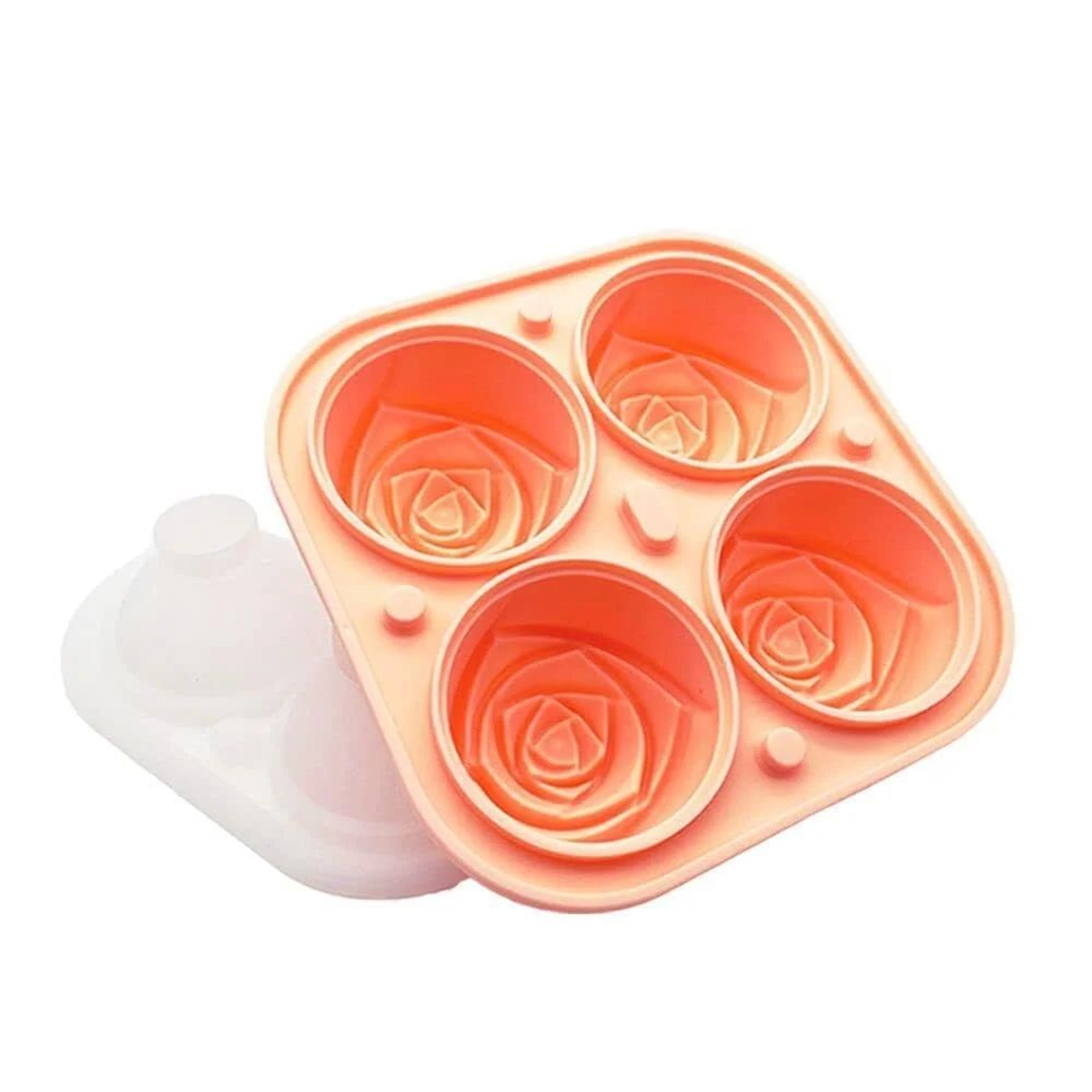 3D Rose Ice Cube Tray  4Cavity Silicone Ice Mold For Flower Shaped Ice Cubes Cocktails  Whiskey 6