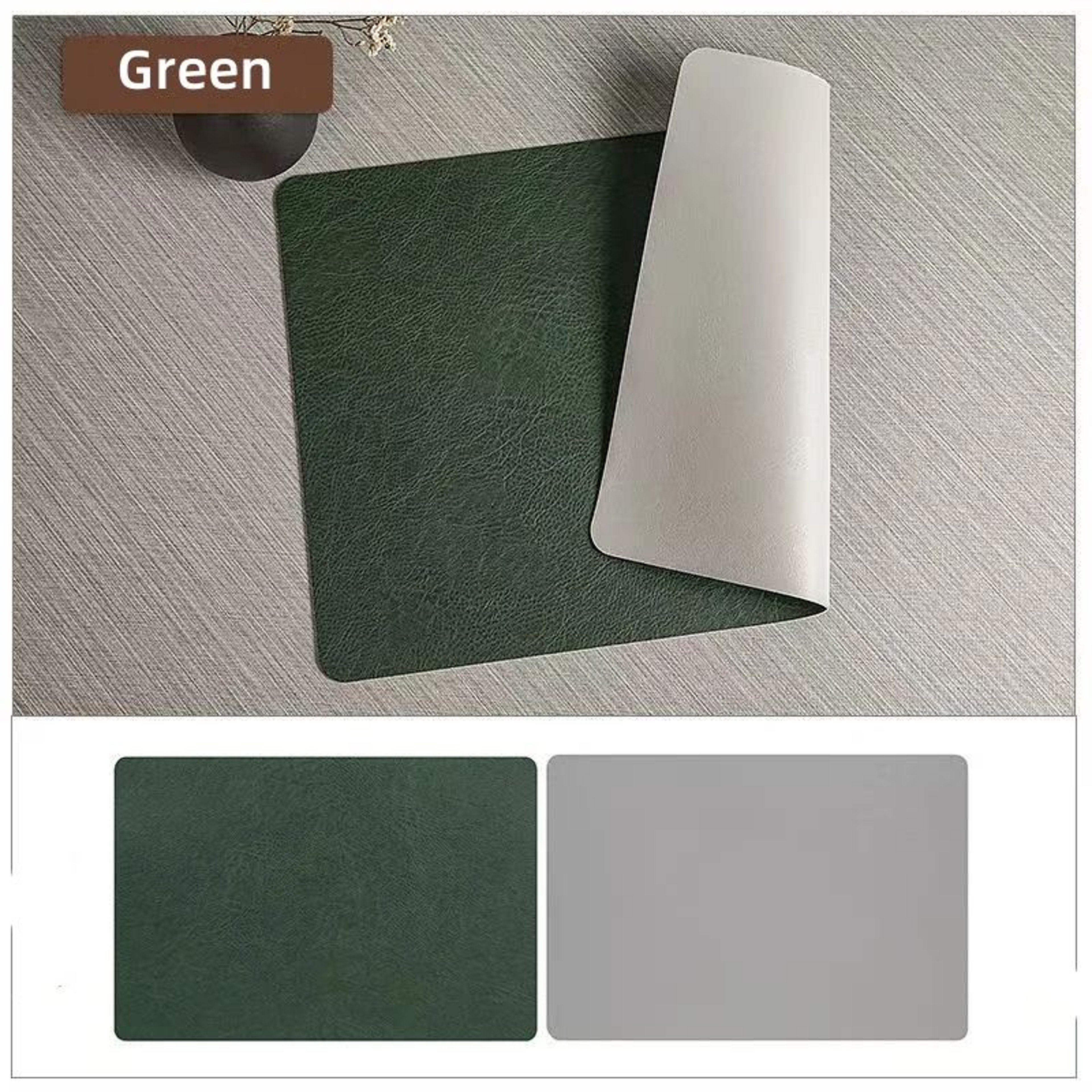 Cowhide Faux Leather Placemats Set  Heat Resistant Waterproof NonSlip Table Mats For Dining  Kitche 6