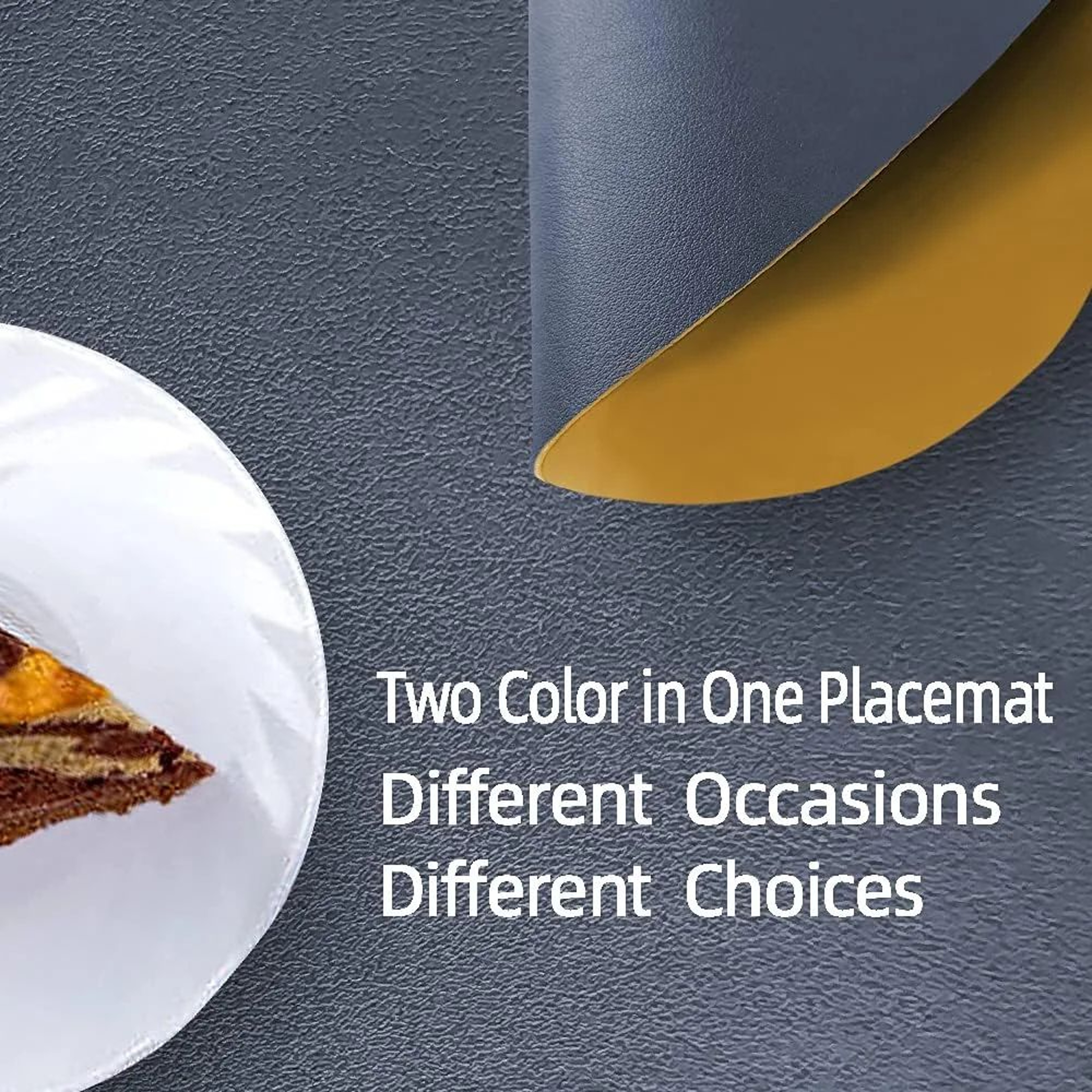 Waterproof Faux Leather Placemats Set  Wipeable Heat Resistant NonSlip Table Mats 3