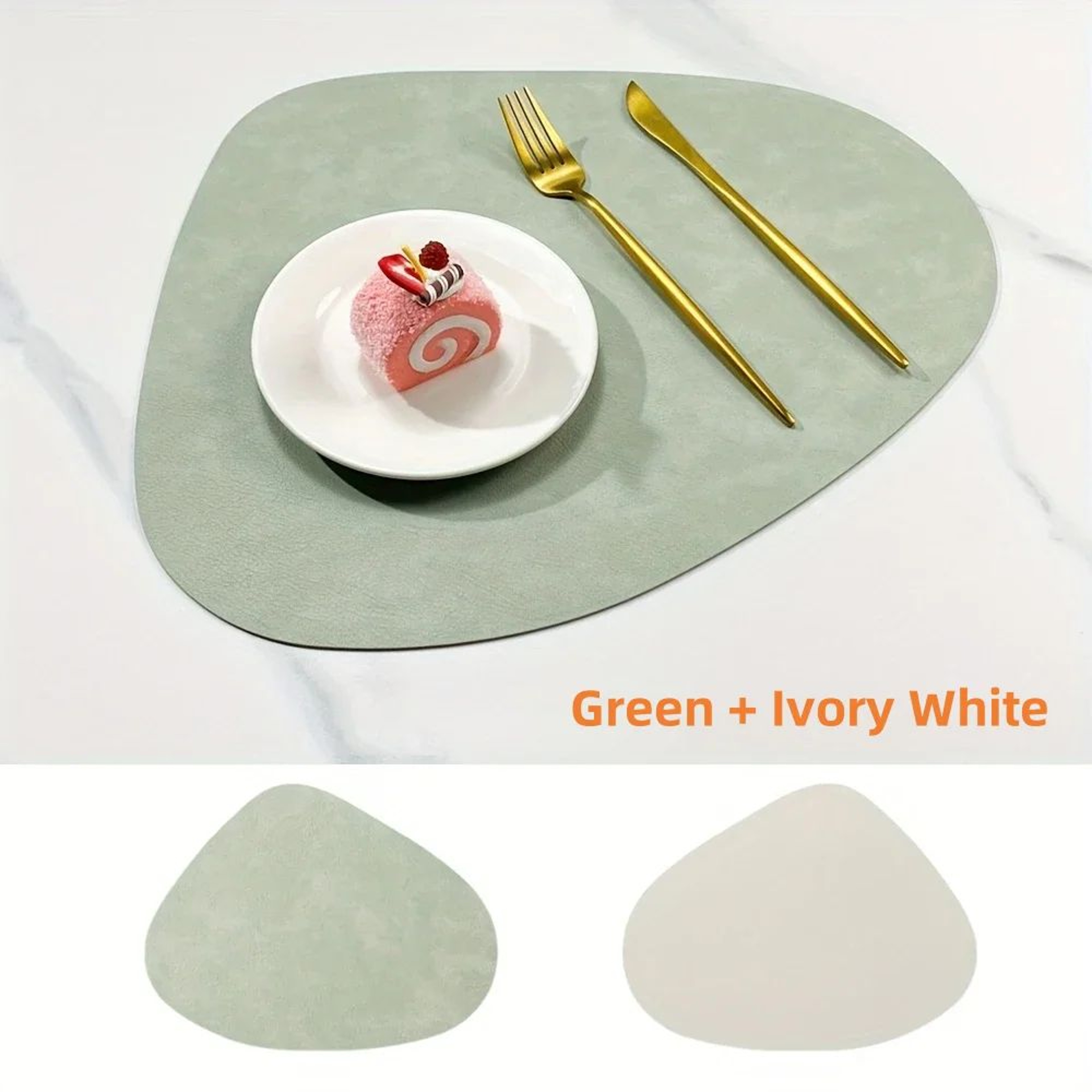 Waterproof Faux Leather Placemats Set  Wipeable Heat Resistant NonSlip Table Mats 8