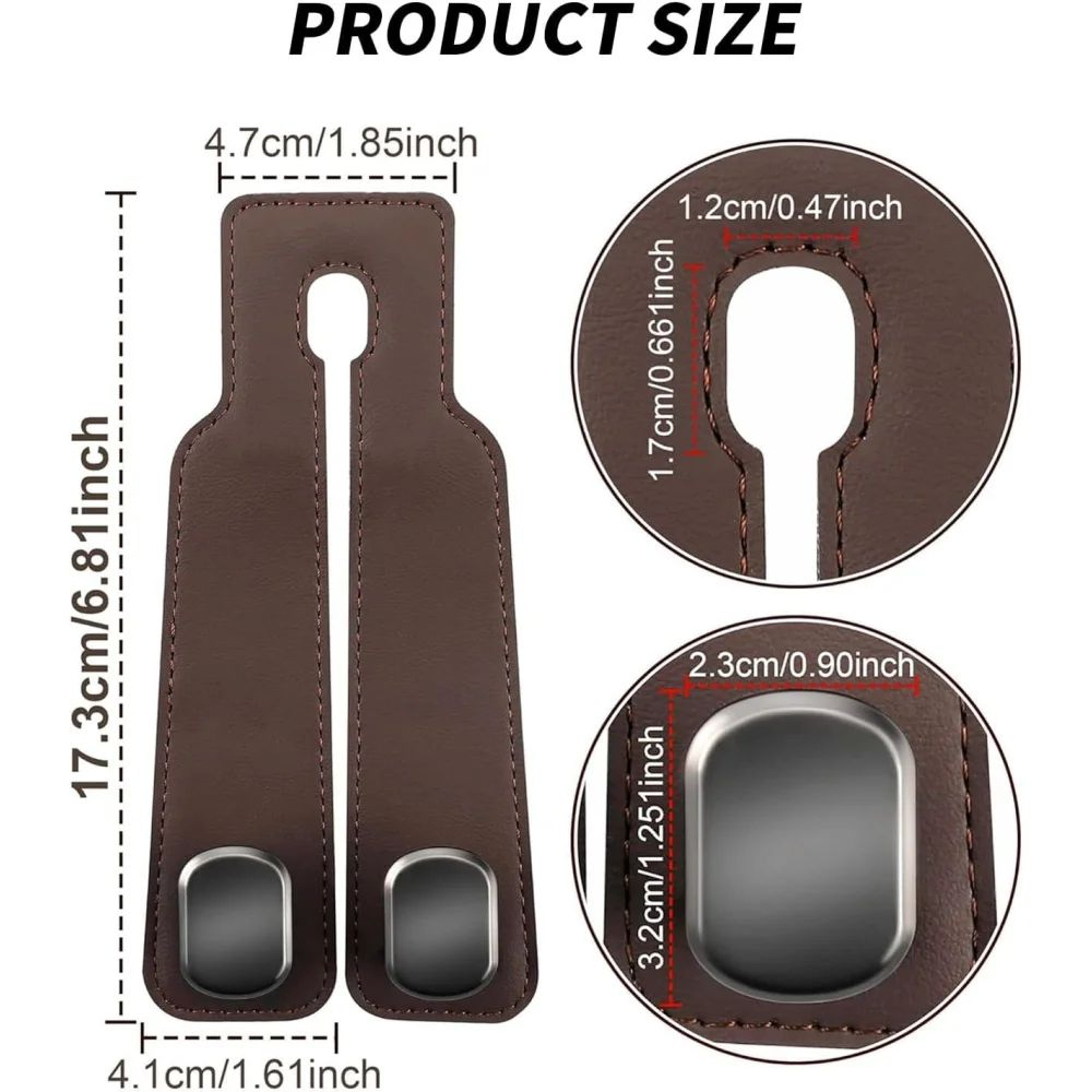 Premium Leather Car Headrest Hook Organizer  SpaceSaving Purse  Grocery Bag Hanger 1