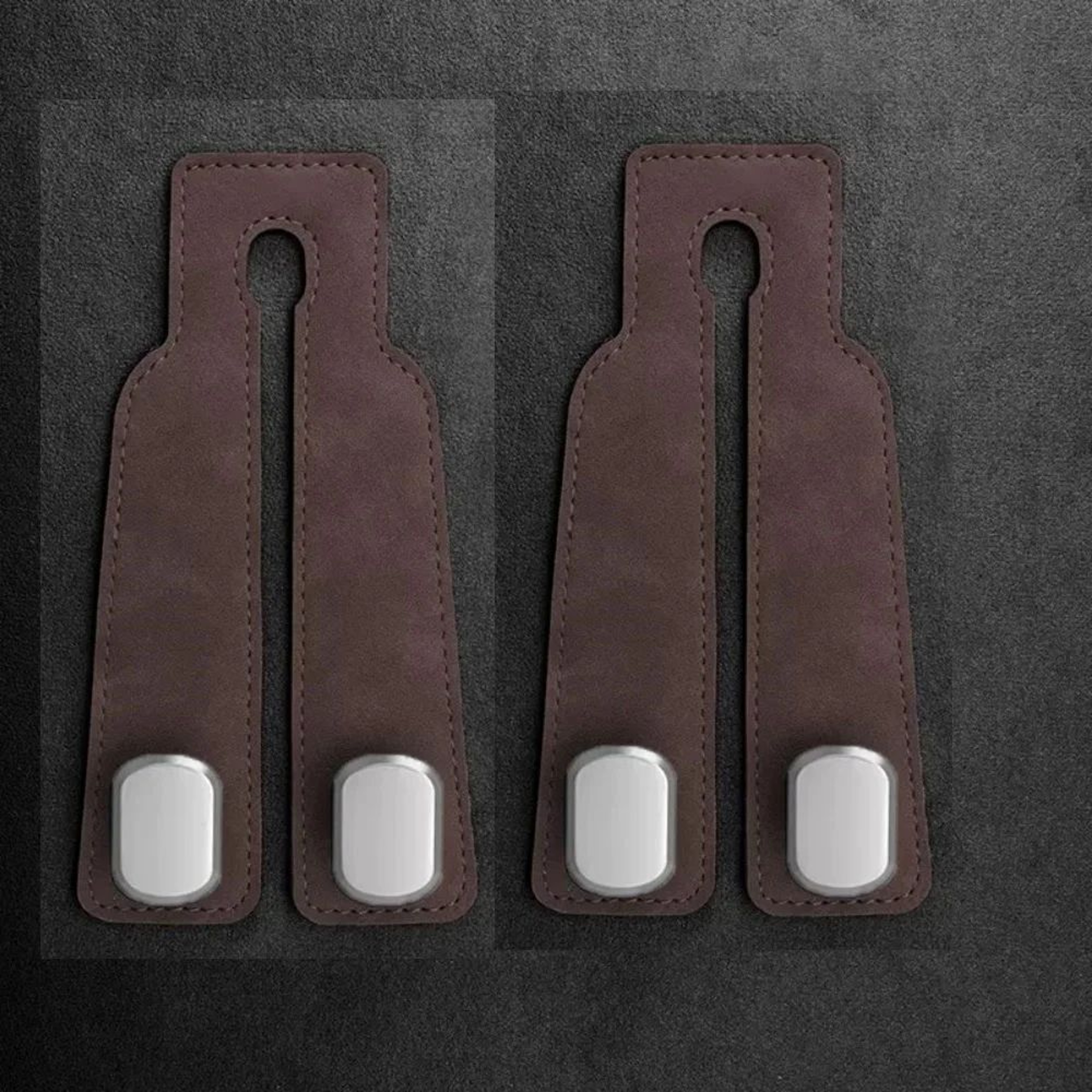 Premium Leather Car Headrest Hook Organizer  SpaceSaving Purse  Grocery Bag Hanger 10