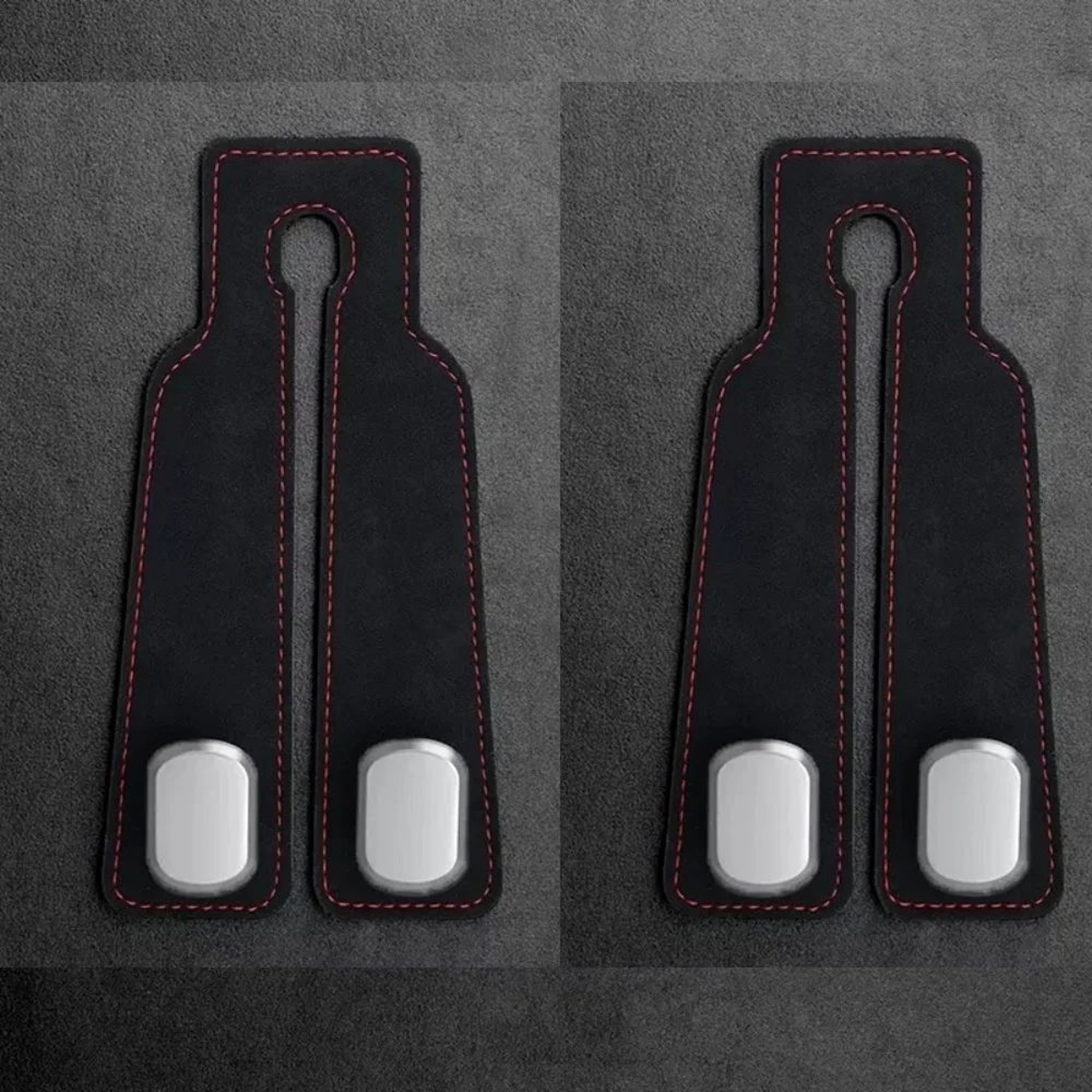 Premium Leather Car Headrest Hook Organizer  SpaceSaving Purse  Grocery Bag Hanger 9