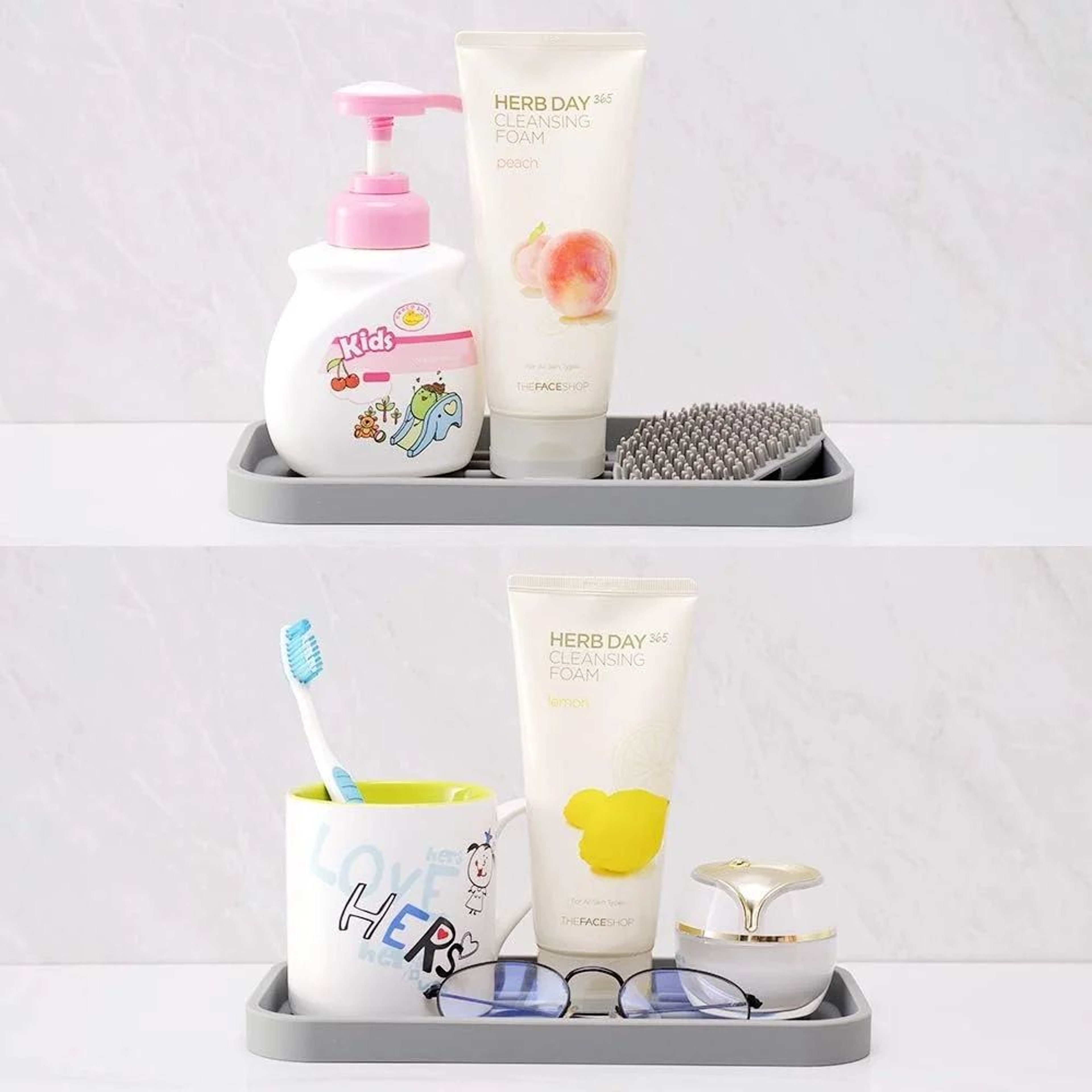 Flexible Silicone Sink Organizer Tray With Drainage  Kitchen Sink Tray For Soap Dispenser  Sponge H 2