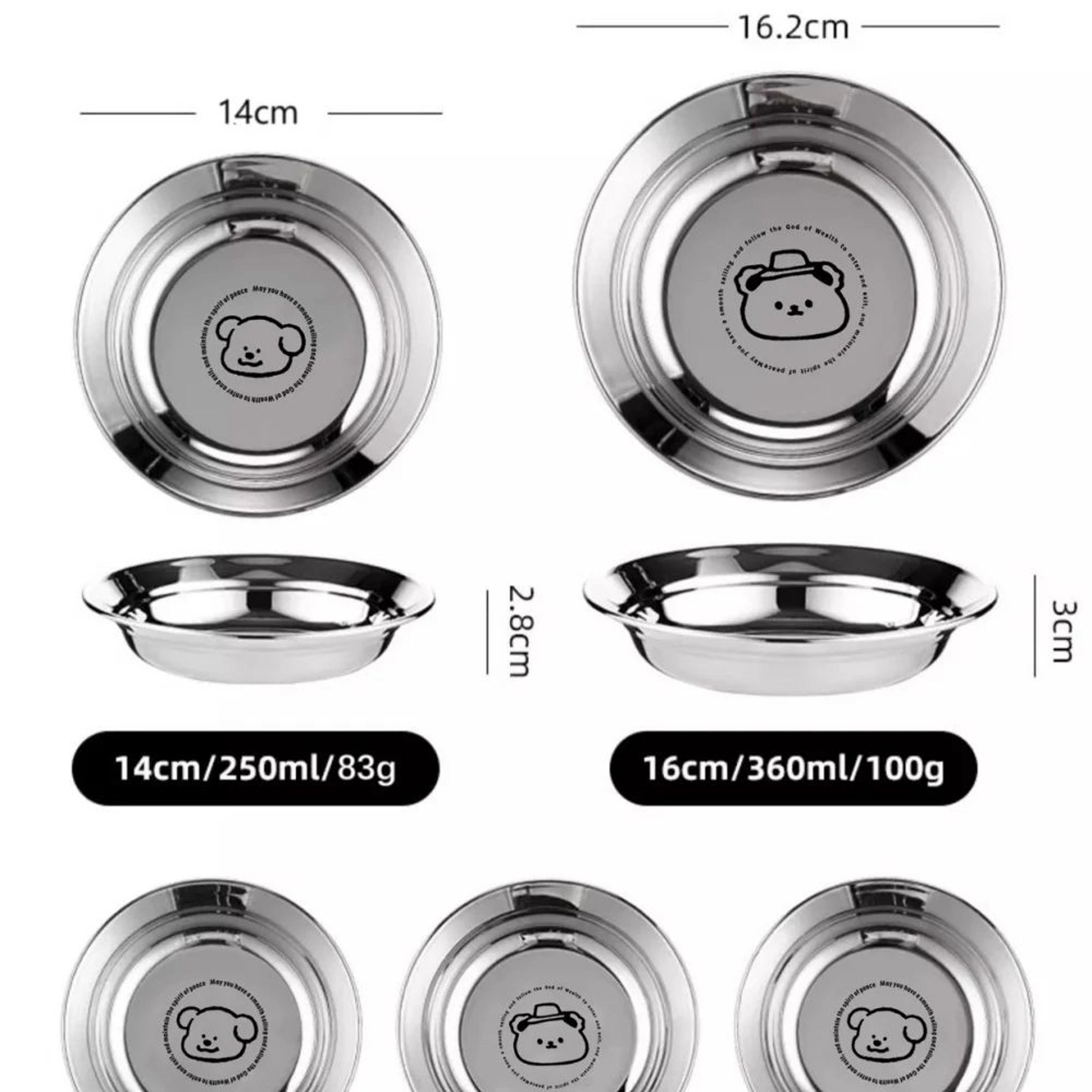 Stainless Steel Mini Round Plates  Portion Control Unbreakable  Dishwasher Safe 1