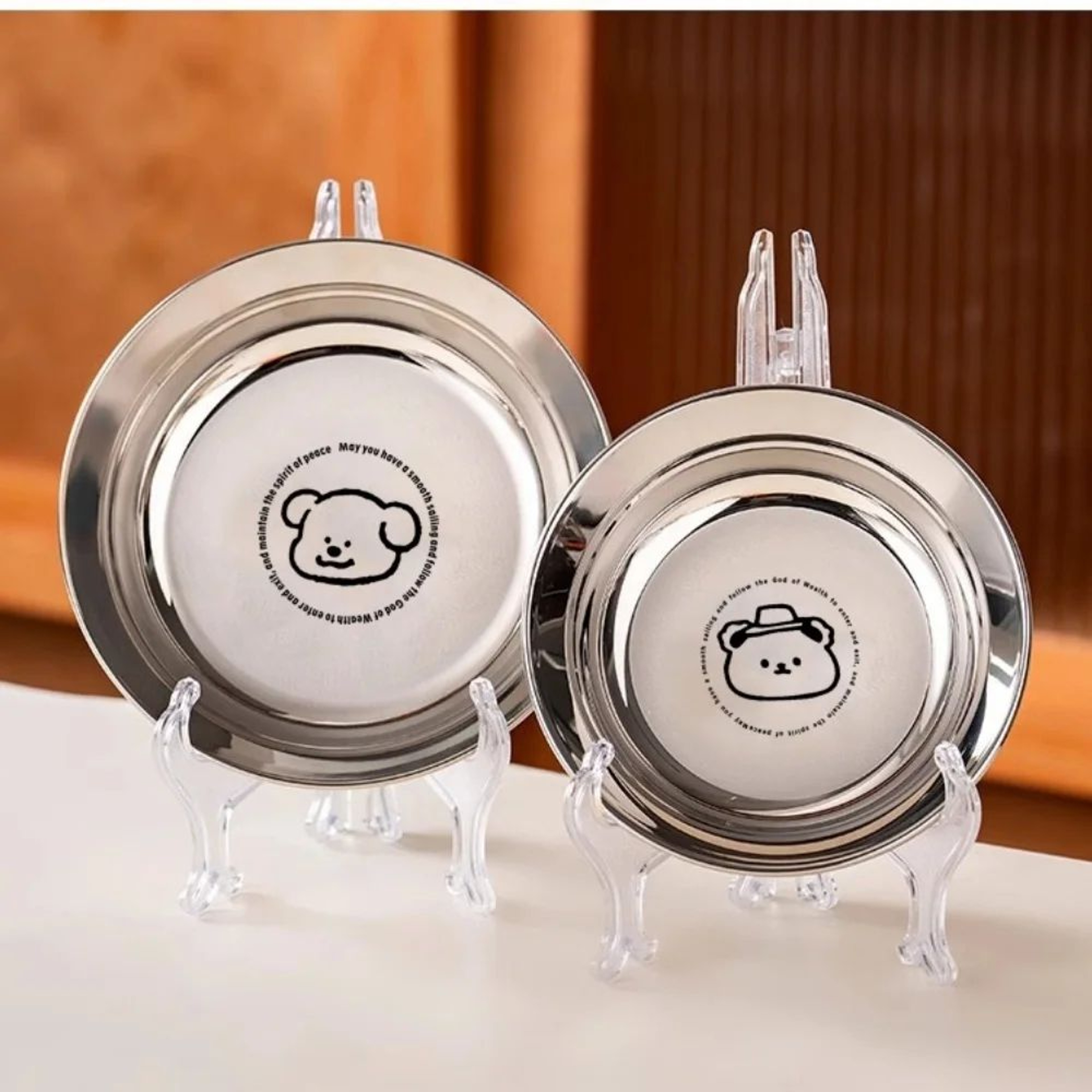 Stainless Steel Mini Round Plates  Portion Control Unbreakable  Dishwasher Safe 3
