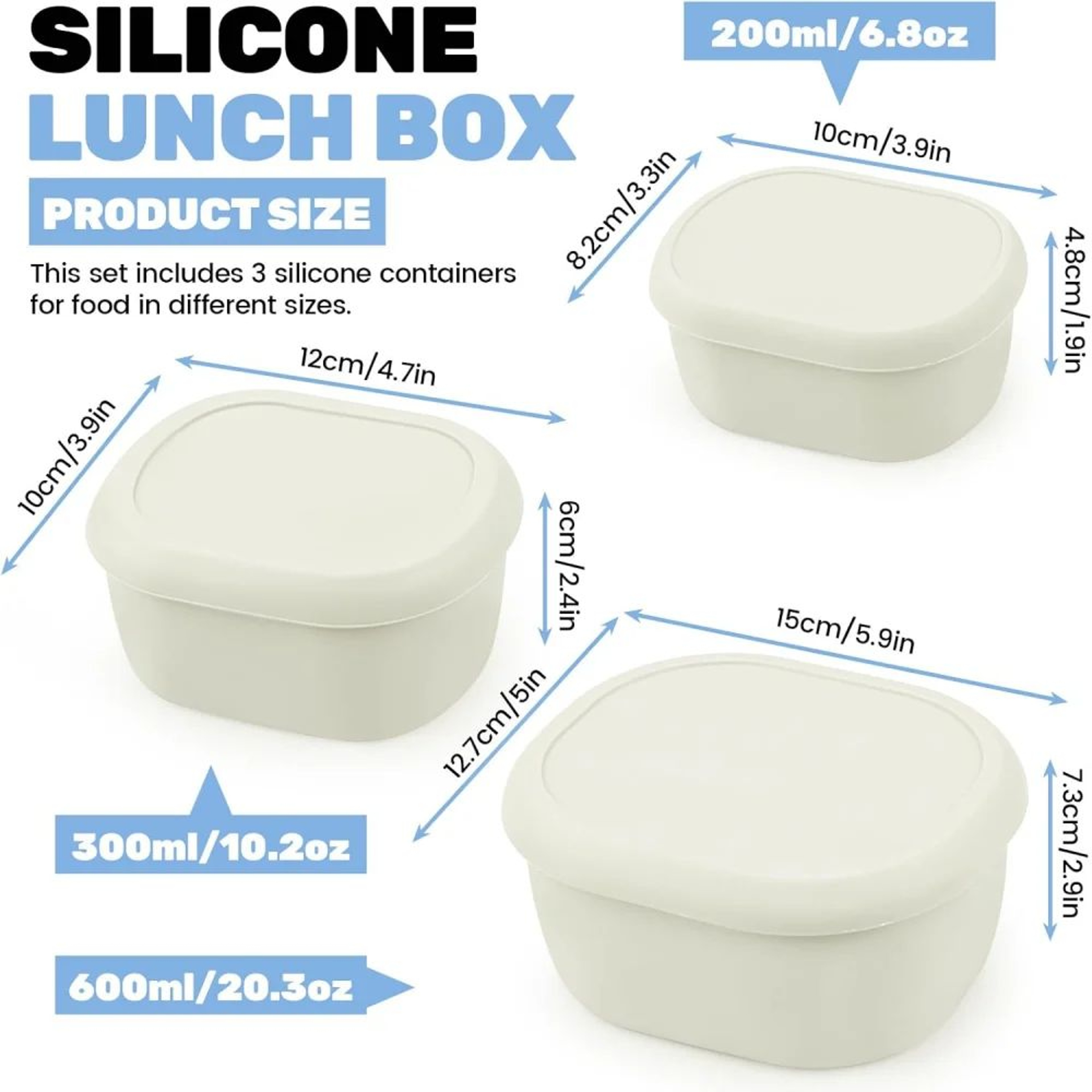 Large Reusable Silicone Food Storage Container With Airtight Lid BPAFree Dishwasher  Fridge Safe 1
