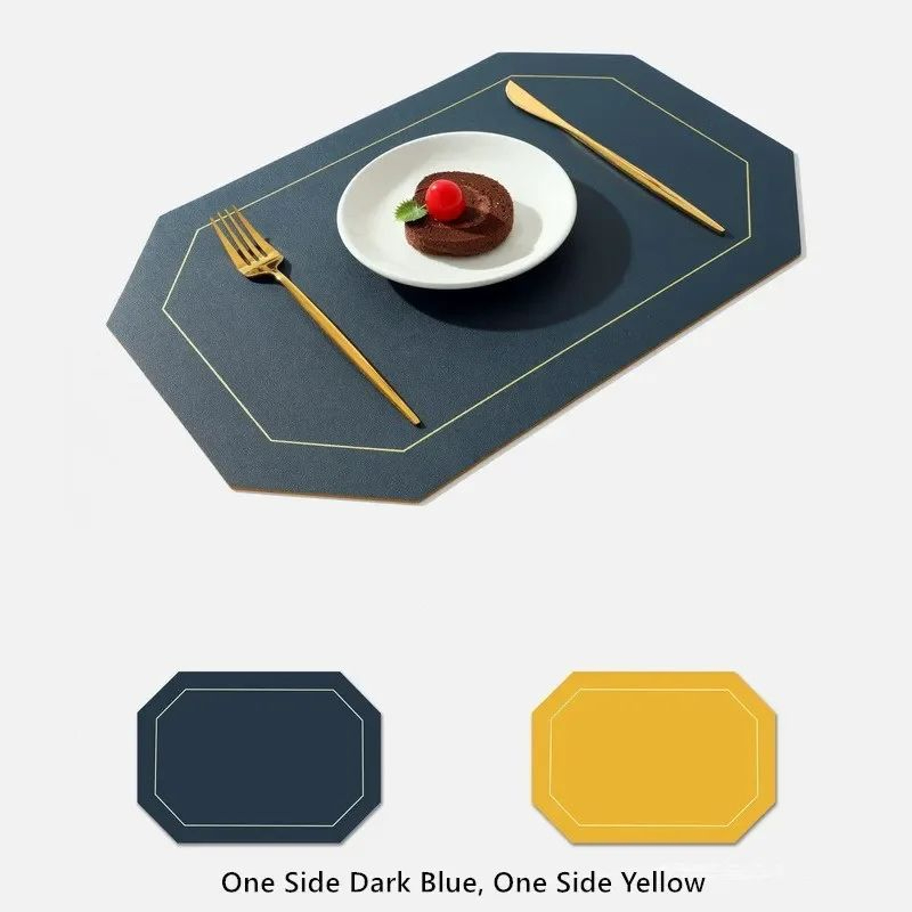 Reversible Leather Placemats Set 14pcs  DoubleSided NonSlip Waterproof HeatResistant Table Mats 9