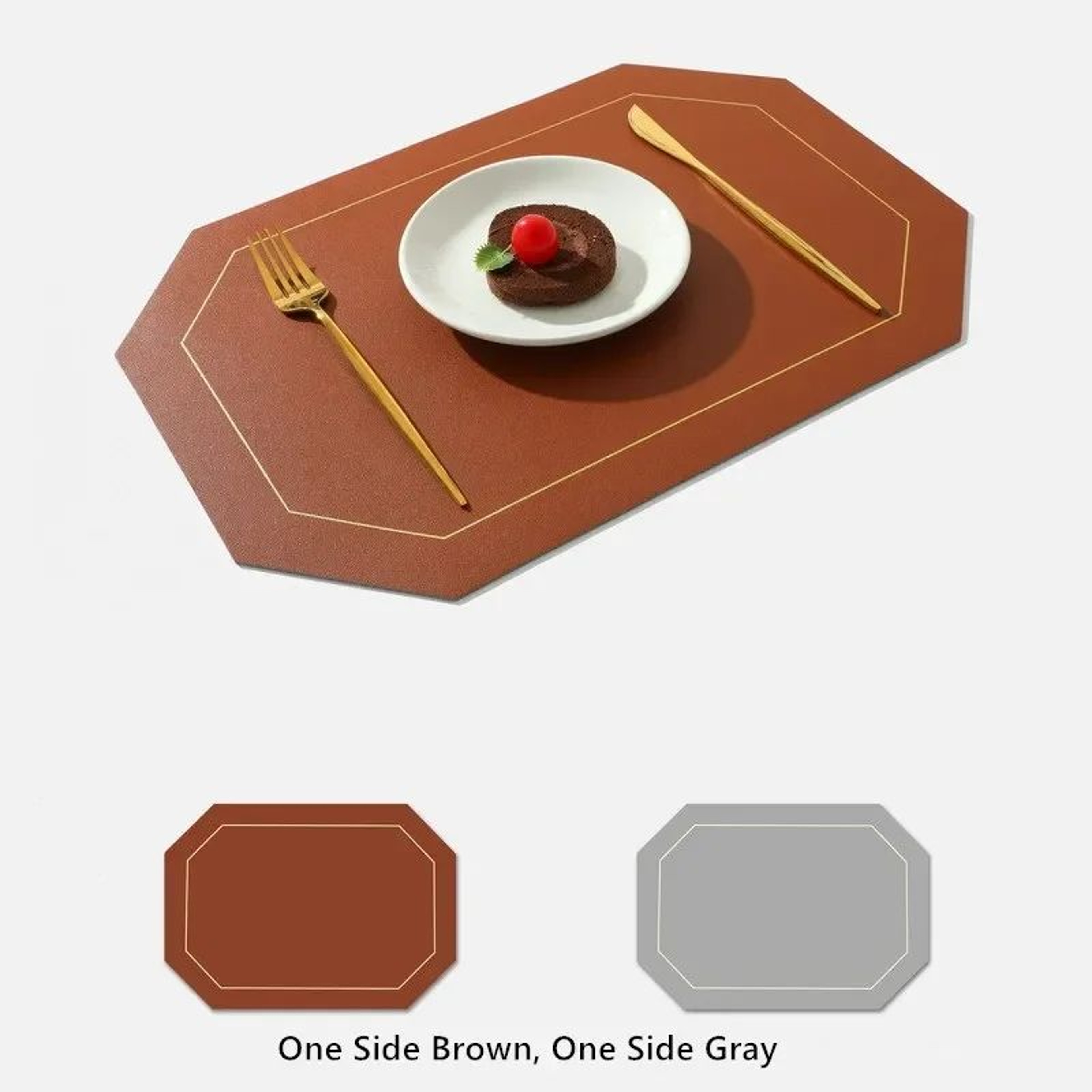 Reversible Leather Placemats Set 14pcs  DoubleSided NonSlip Waterproof HeatResistant Table Mats 6