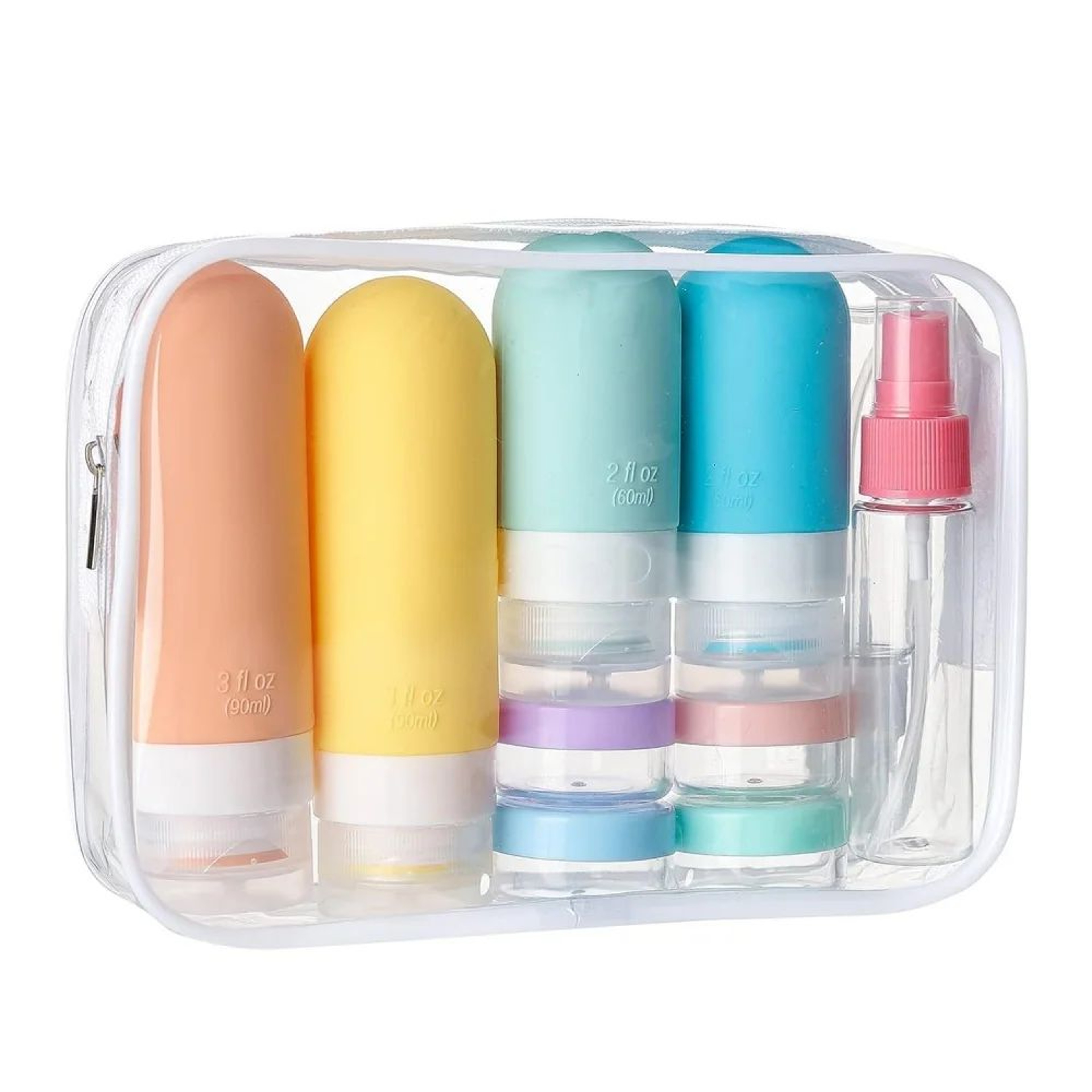 TSAApproved 16Piece LeakProof Silicone Travel Bottle Set  Refillable Toiletry Containers With Jars  6