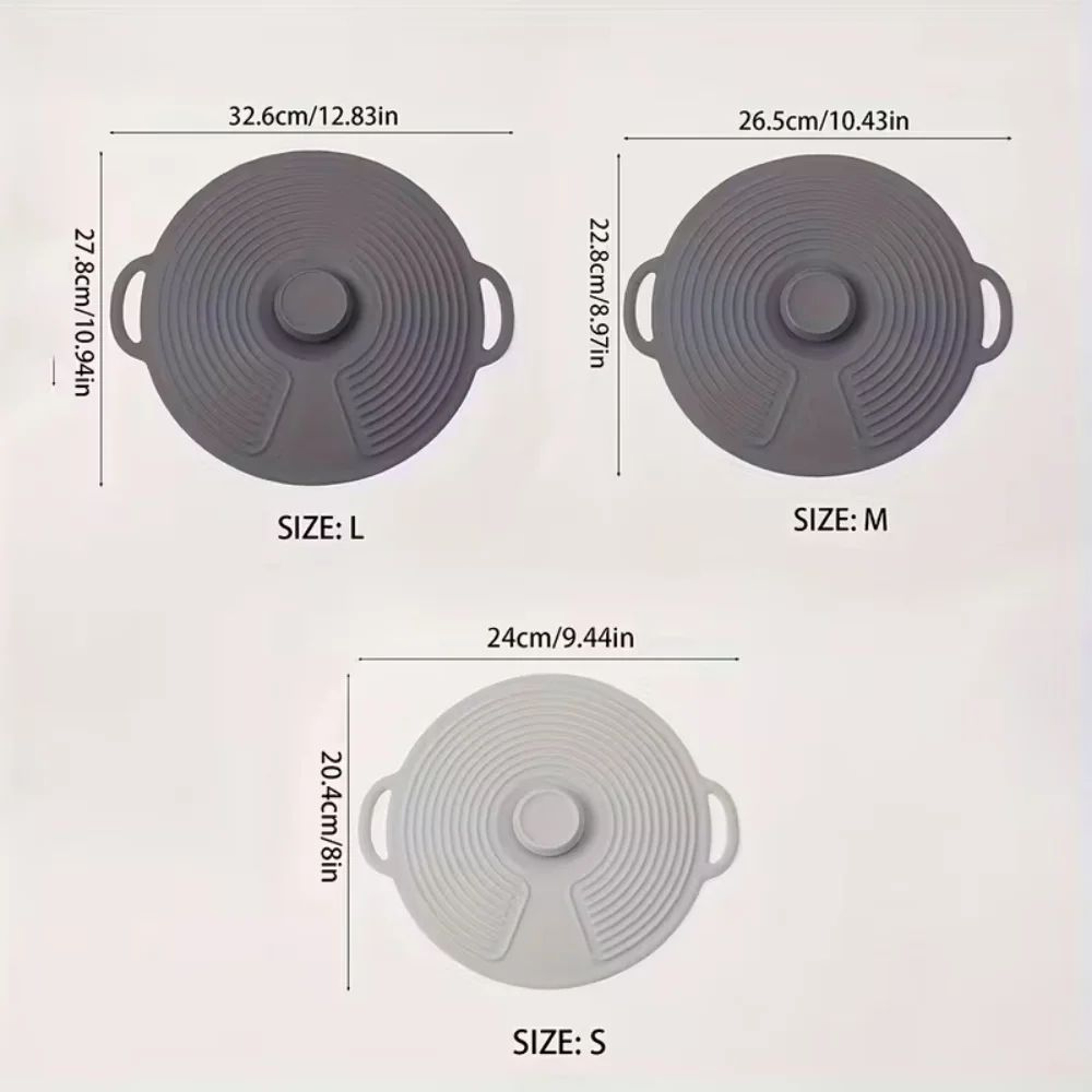 Reusable Silicone Bowl Lids  Microwave Splatter Cover Set HeatResistant Suction Covers For Pots Pan 3
