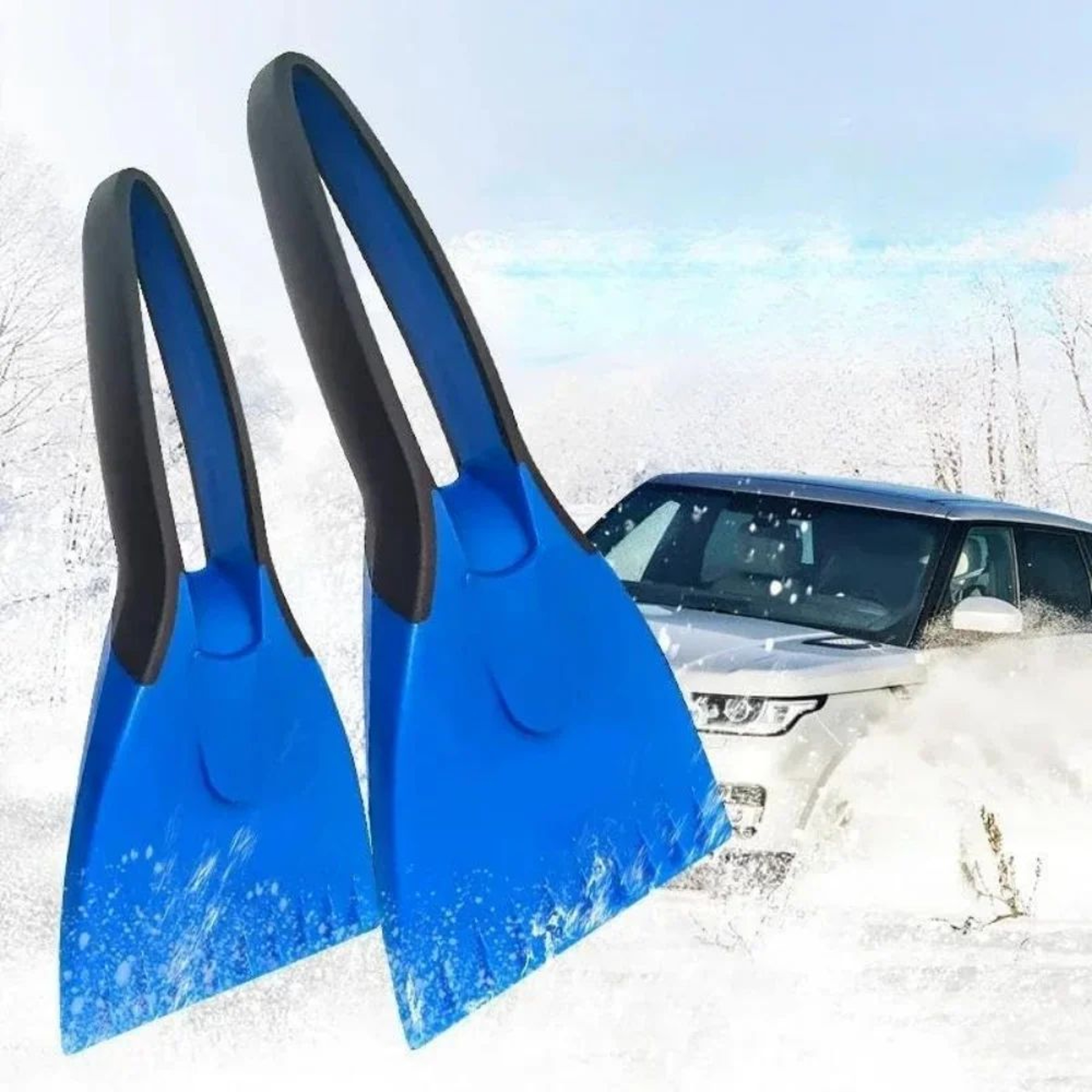 SoftGrip Silicone Windshield Ice Scraper  Snow Shovel For Winter Car Cleaning 0