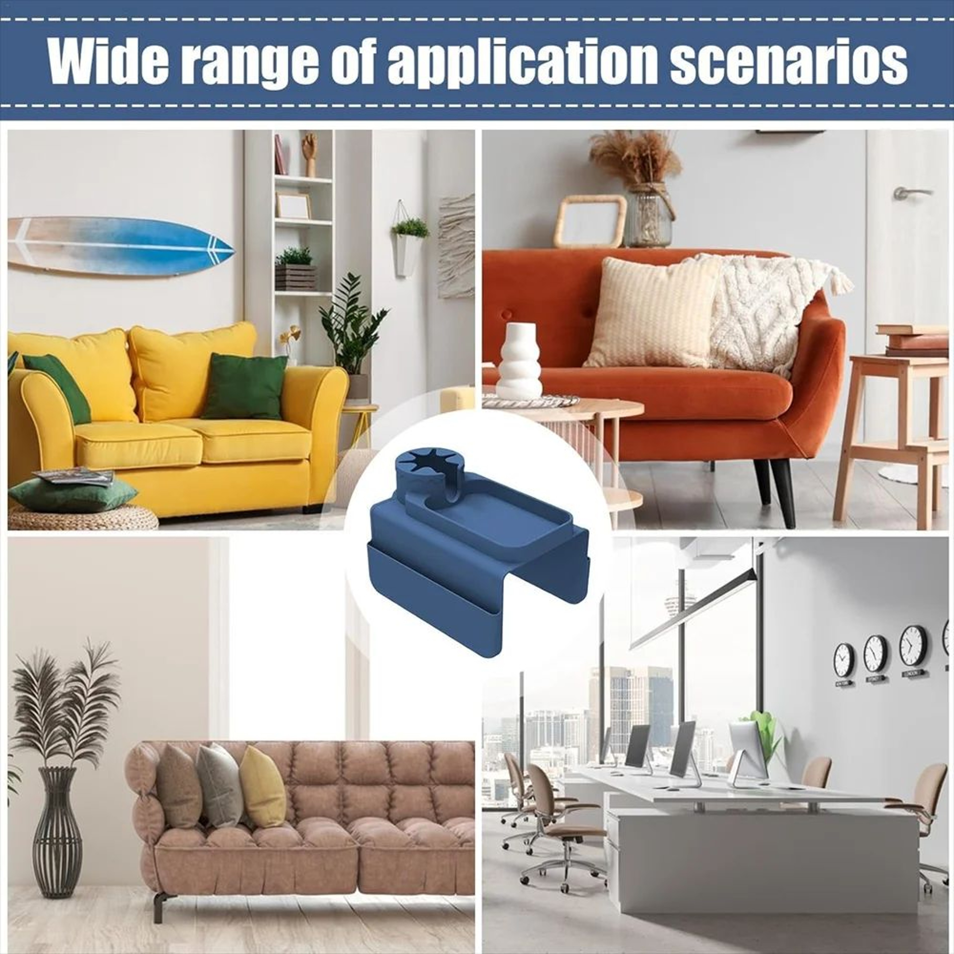 Silicone Couch Cup Holder Tray With Side Pockets AntiSlip Sofa Armrest Tray  Couch Arm Organizer 5