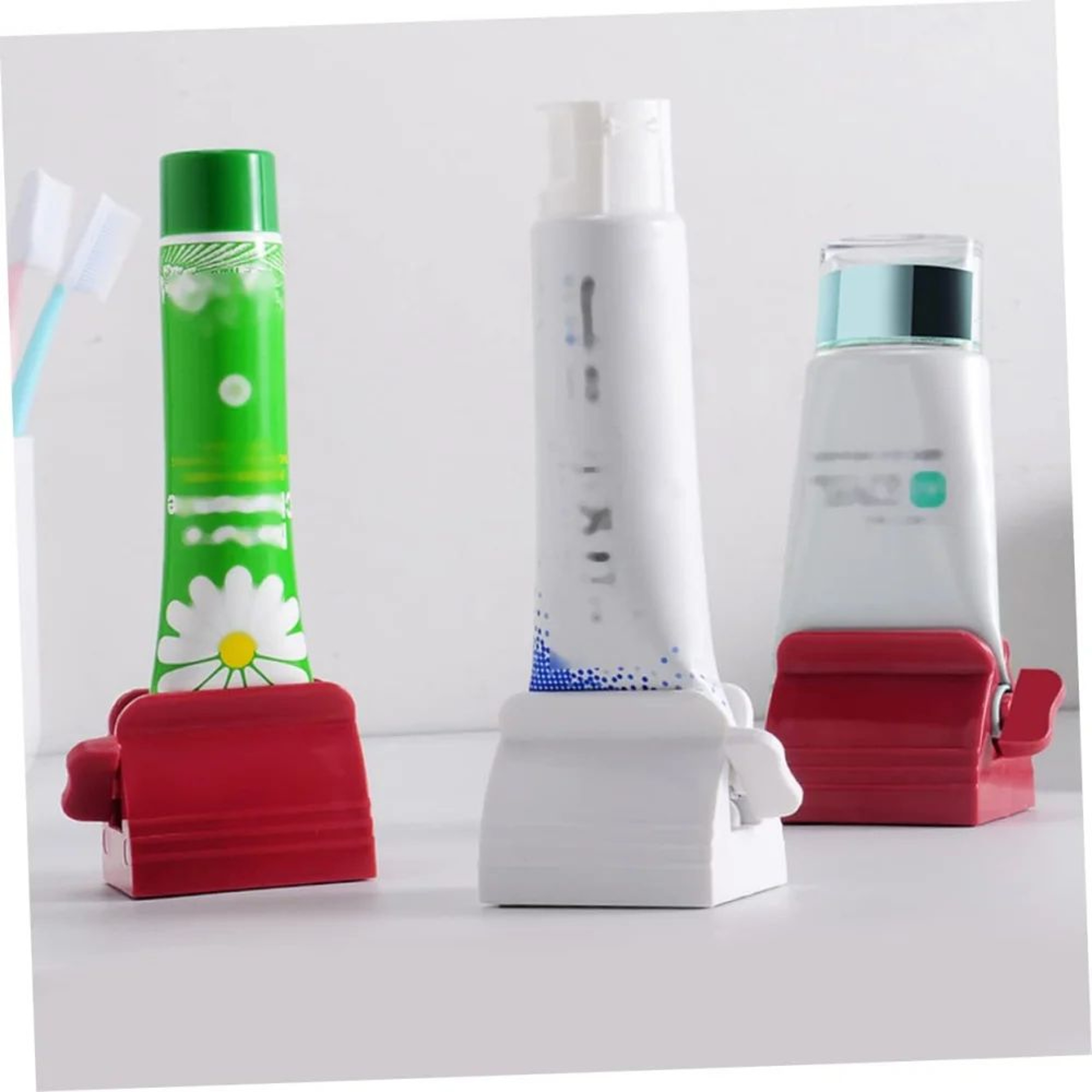 Toothpaste Tube Squeezer Roller Stand  Easy NoWaste Toothpaste Roller  Bathroom Organizer 5