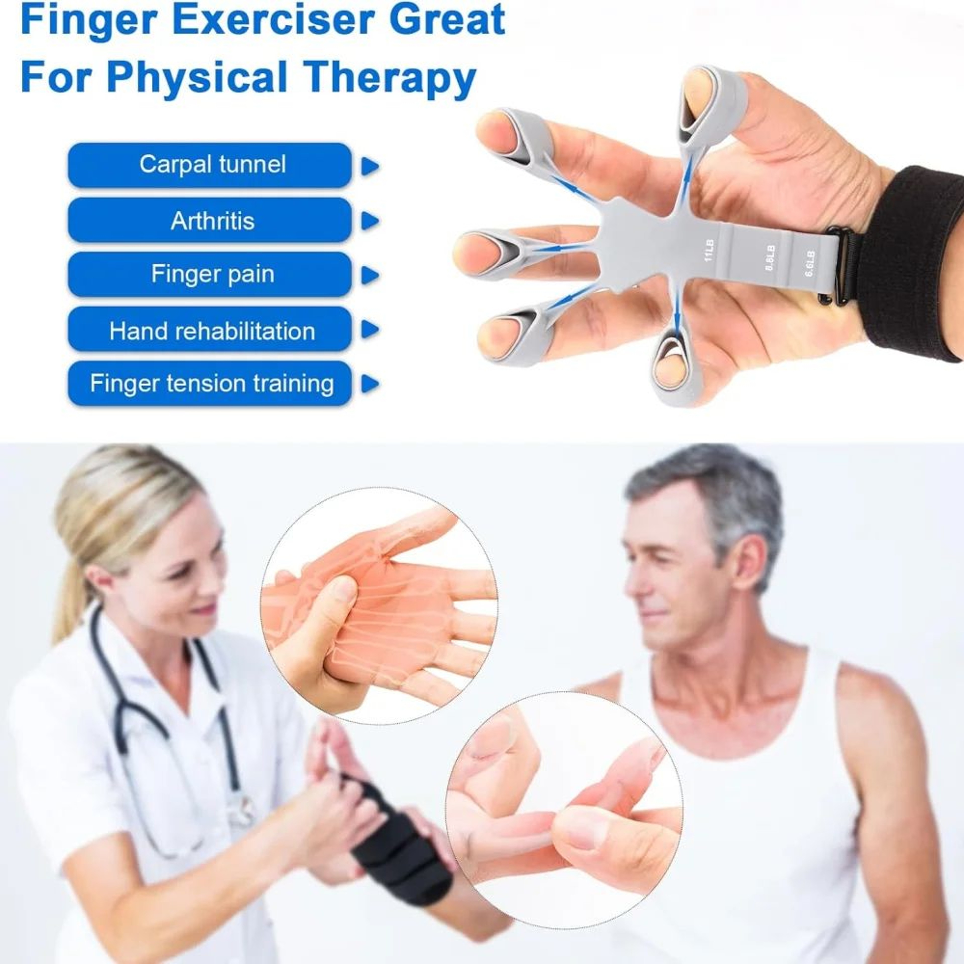 Adjustable Hand Gripper Grip Strengthener For Forearm  Finger Training 2