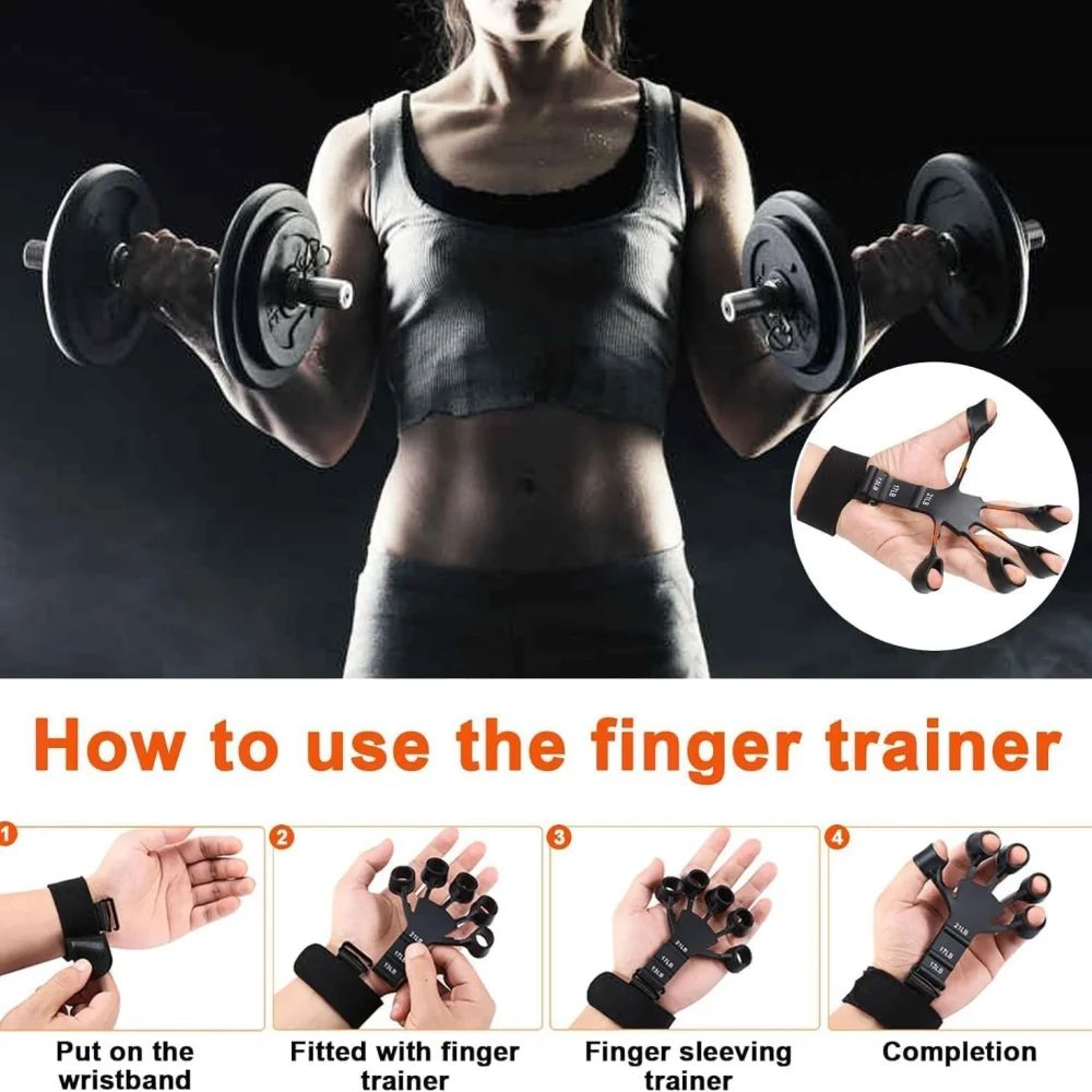 Adjustable Hand Gripper Grip Strengthener For Forearm  Finger Training 5