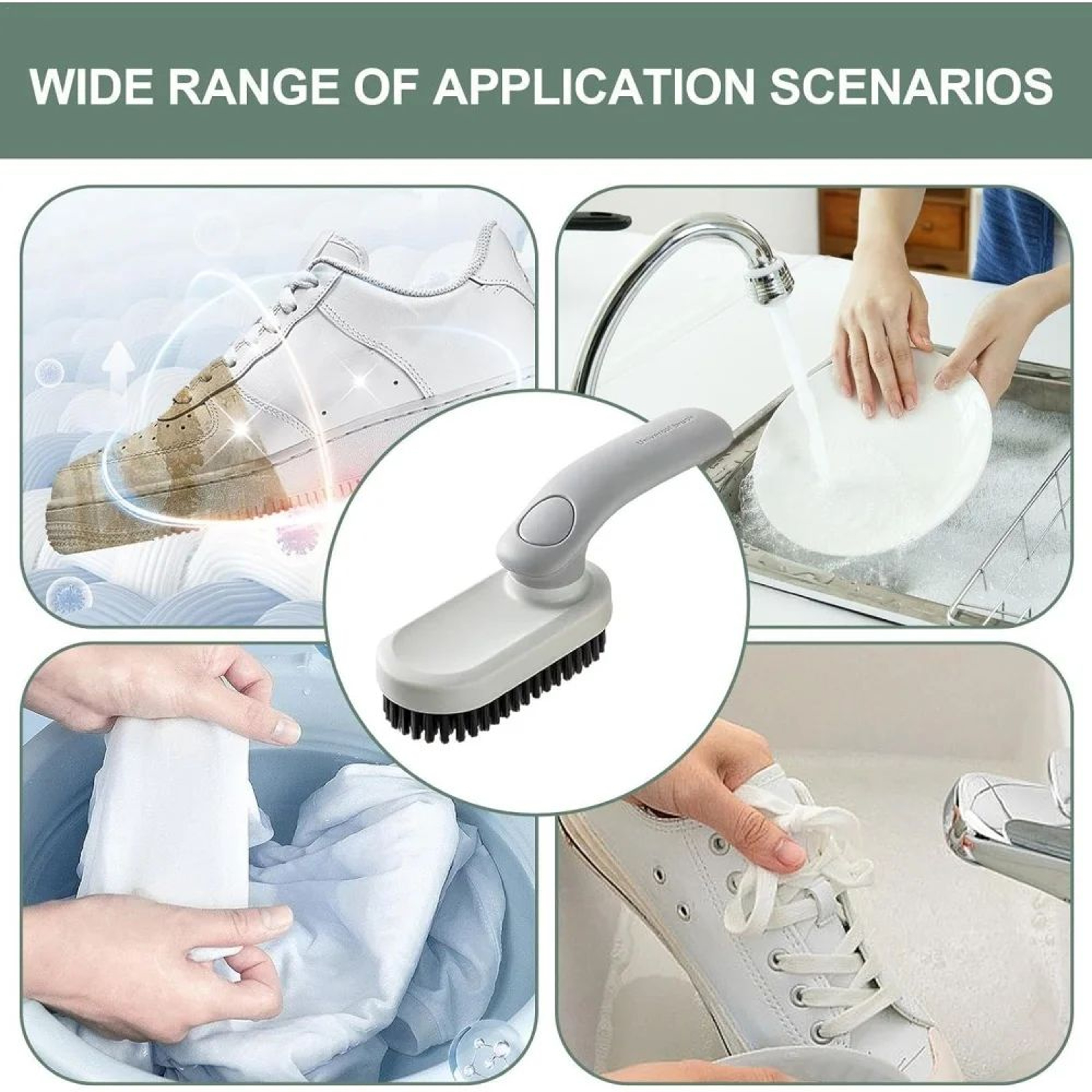 Foldable Soft Bristle Laundry  Shoe Cleaning Brush With Ergonomic Handle 3