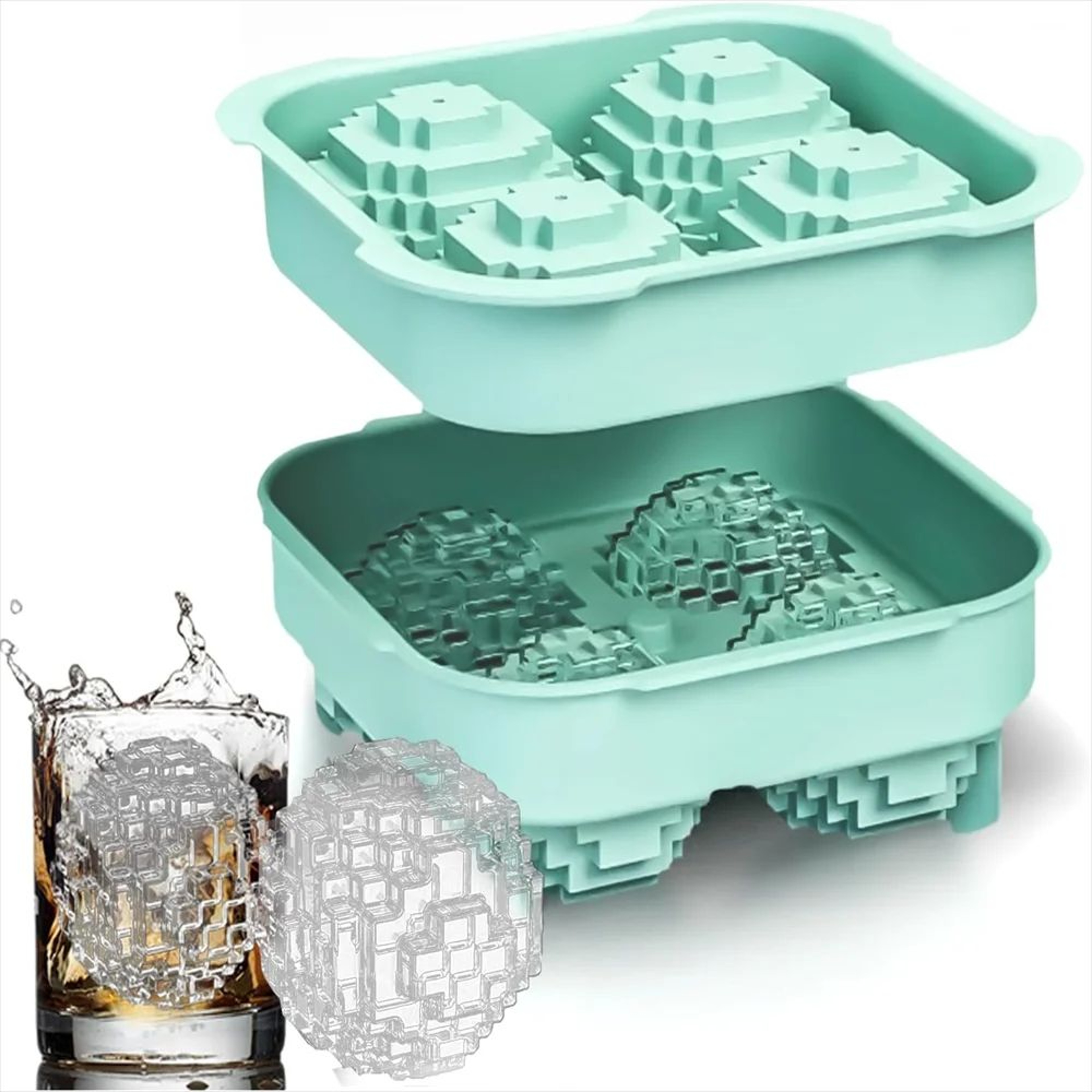 Large Silicone Ice Cube Mold With Lid  Jumbo Whiskey Ice Cube Maker For Bourbon  Cocktails 1