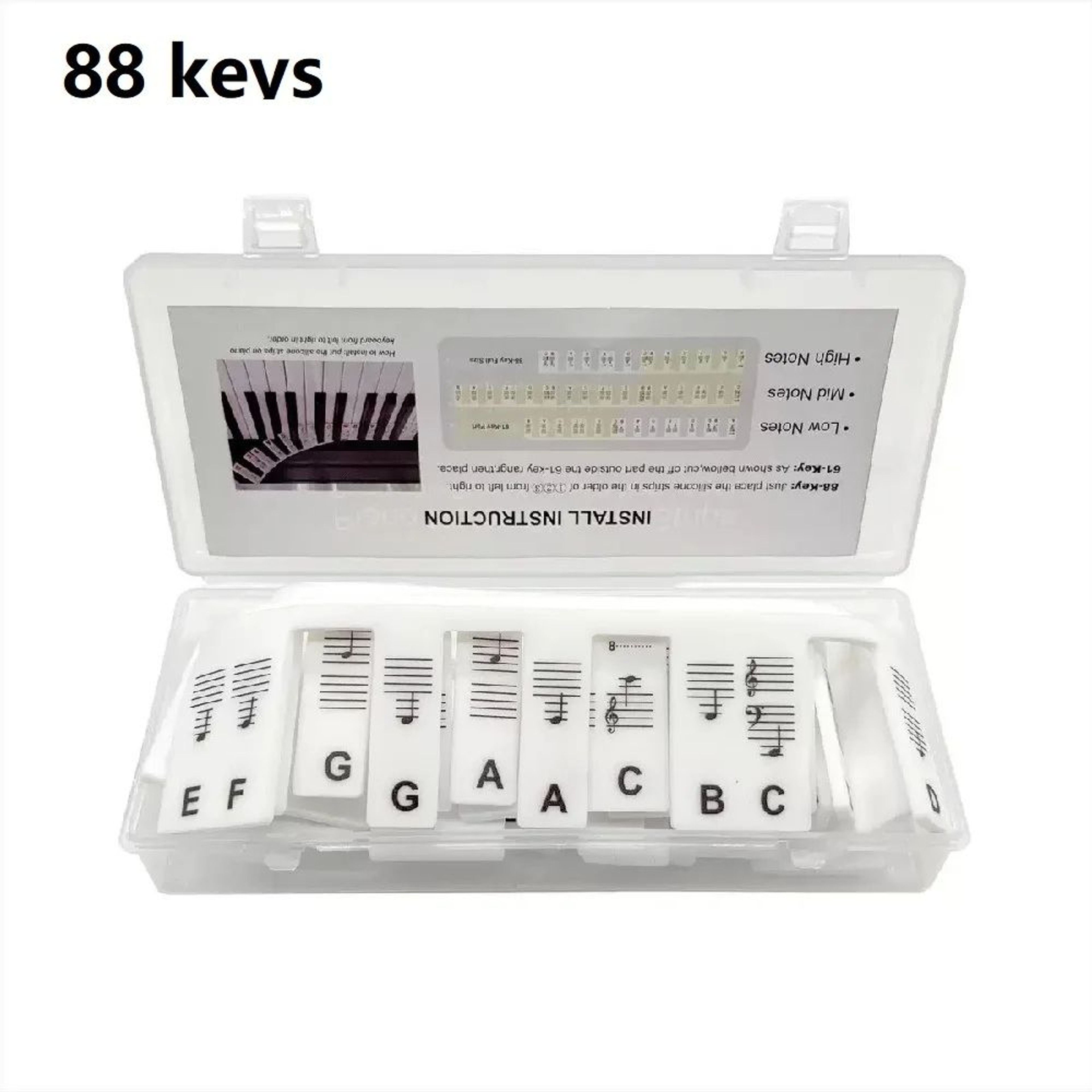 Removable Piano Keyboard Stickers For 8861 Keys  Reusable Piano Note Labels For Faster Learning Beg 8