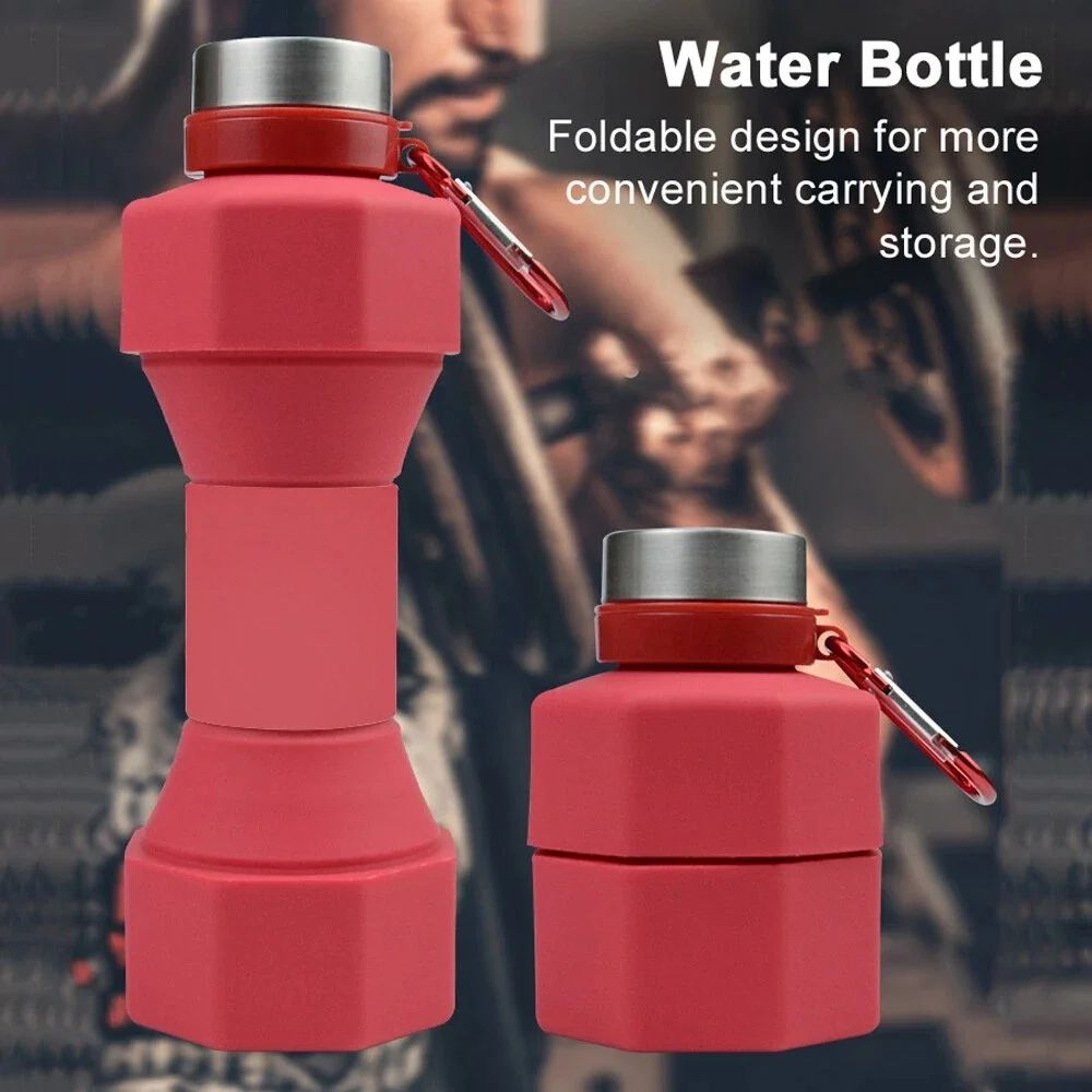 650ml Collapsible Silicone Water Bottle  Leakproof Foldable Travel Sports Bottle 2