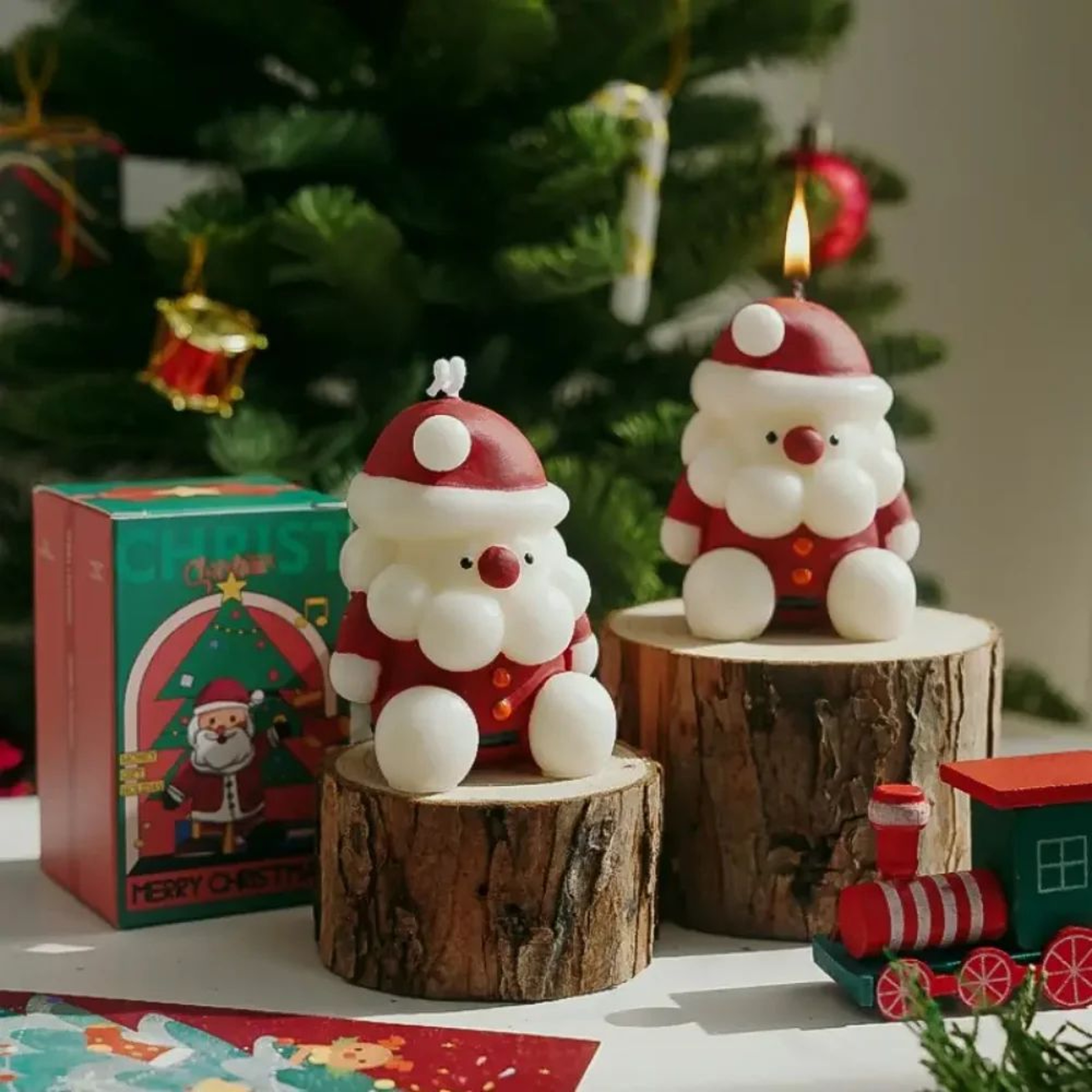 Holiday Soy Wax Christmas Candle Set  Christmas Soy Wax Candle GiftReady Decor 812 Hr Clean Burn 3