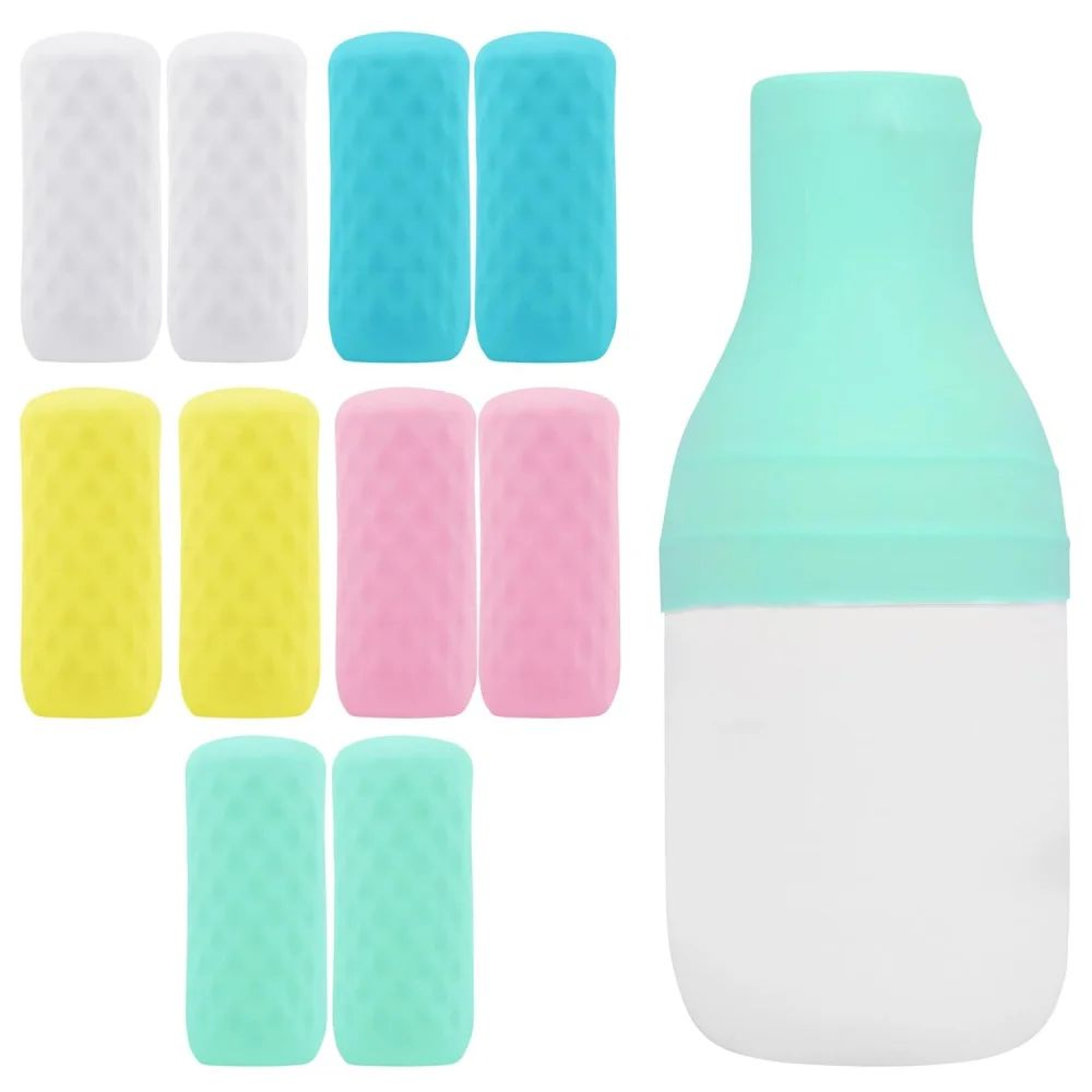 LeakProof Silicone Bottle Caps For Travel  Reusable Elastic Covers For Toiletry Bottles 56 Pack 0