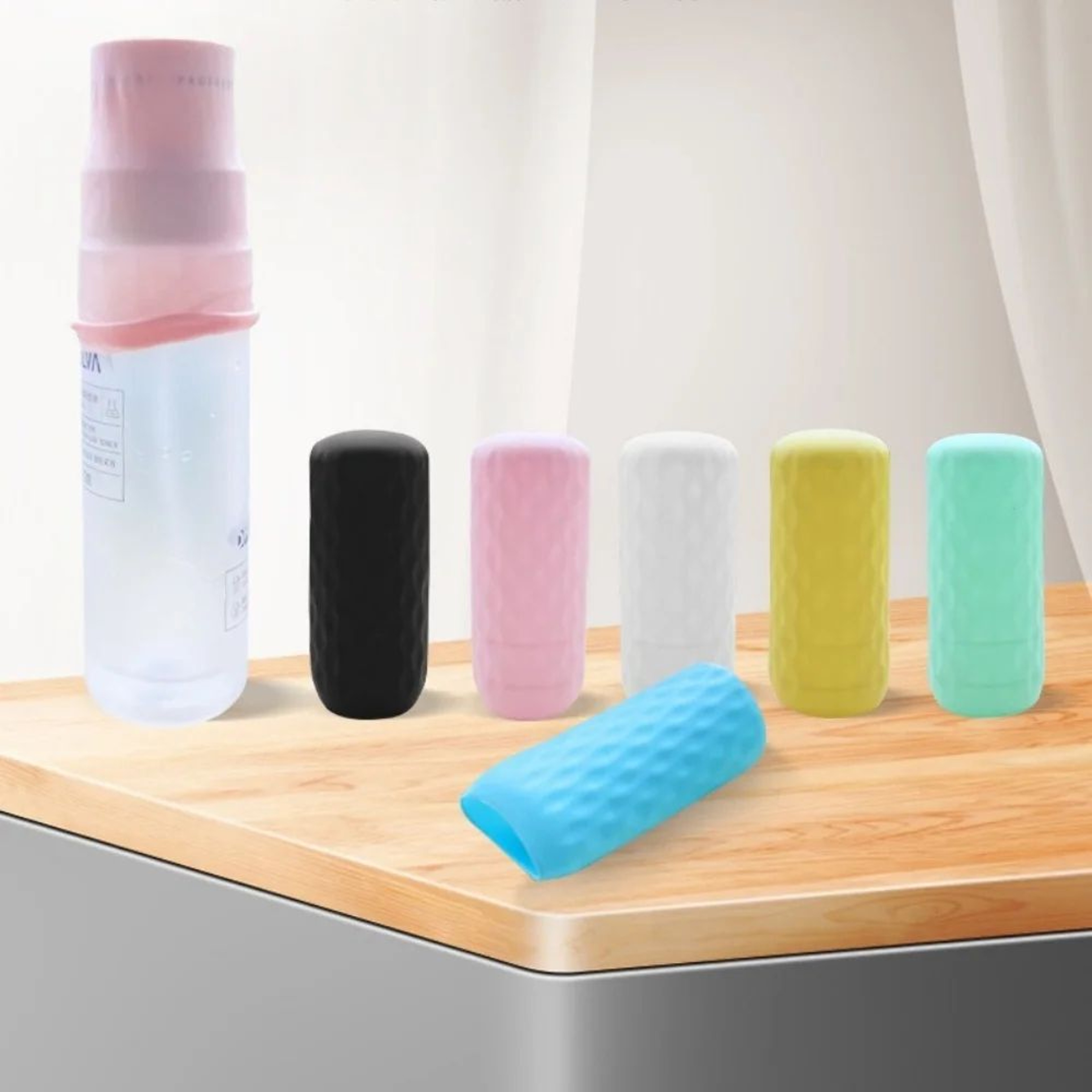 LeakProof Silicone Bottle Caps For Travel  Reusable Elastic Covers For Toiletry Bottles 56 Pack 3