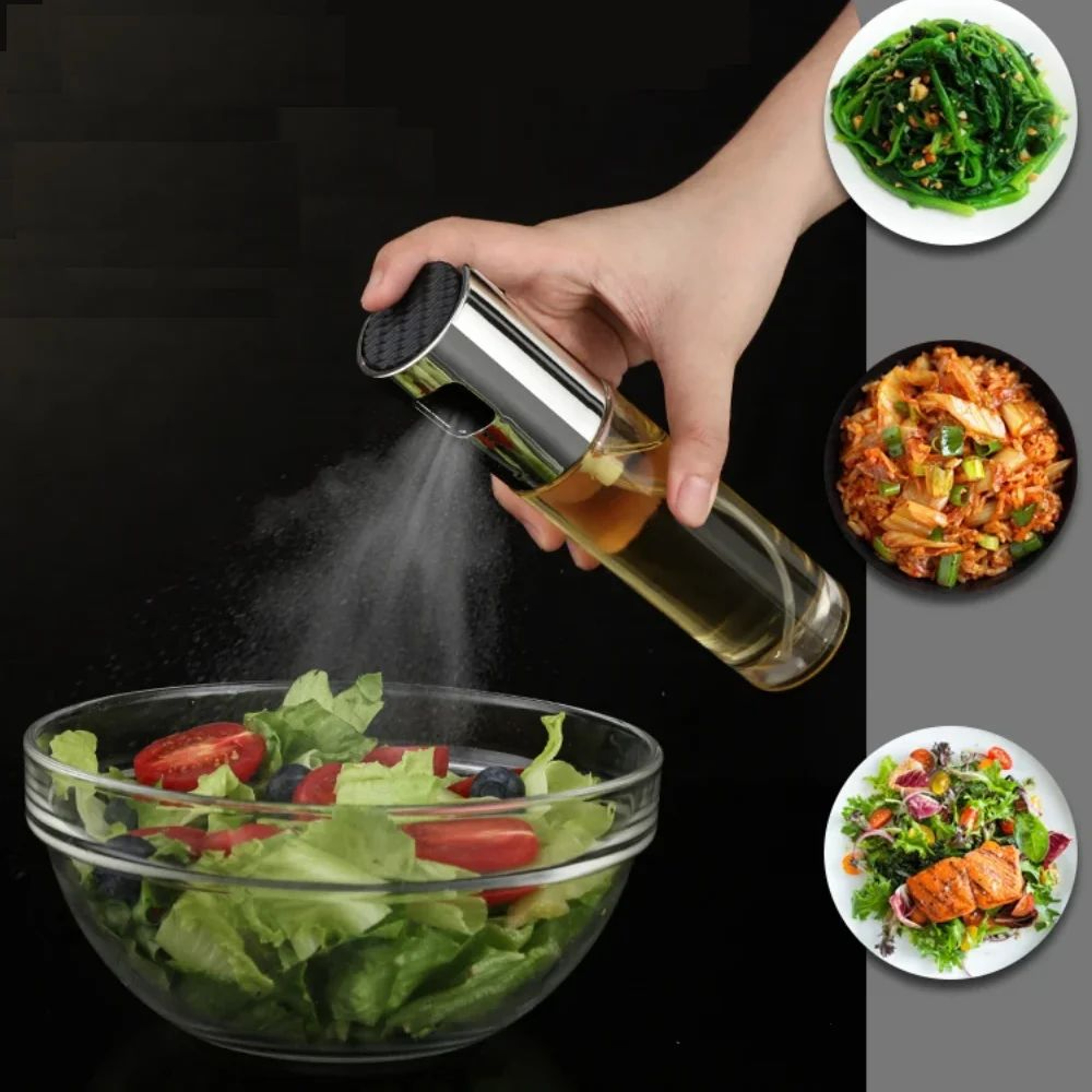 Stainless Steel 100ml Olive Oil Sprayer Mister  Refillable Cooking  Vinegar Spray Bottle For Air Fr 2