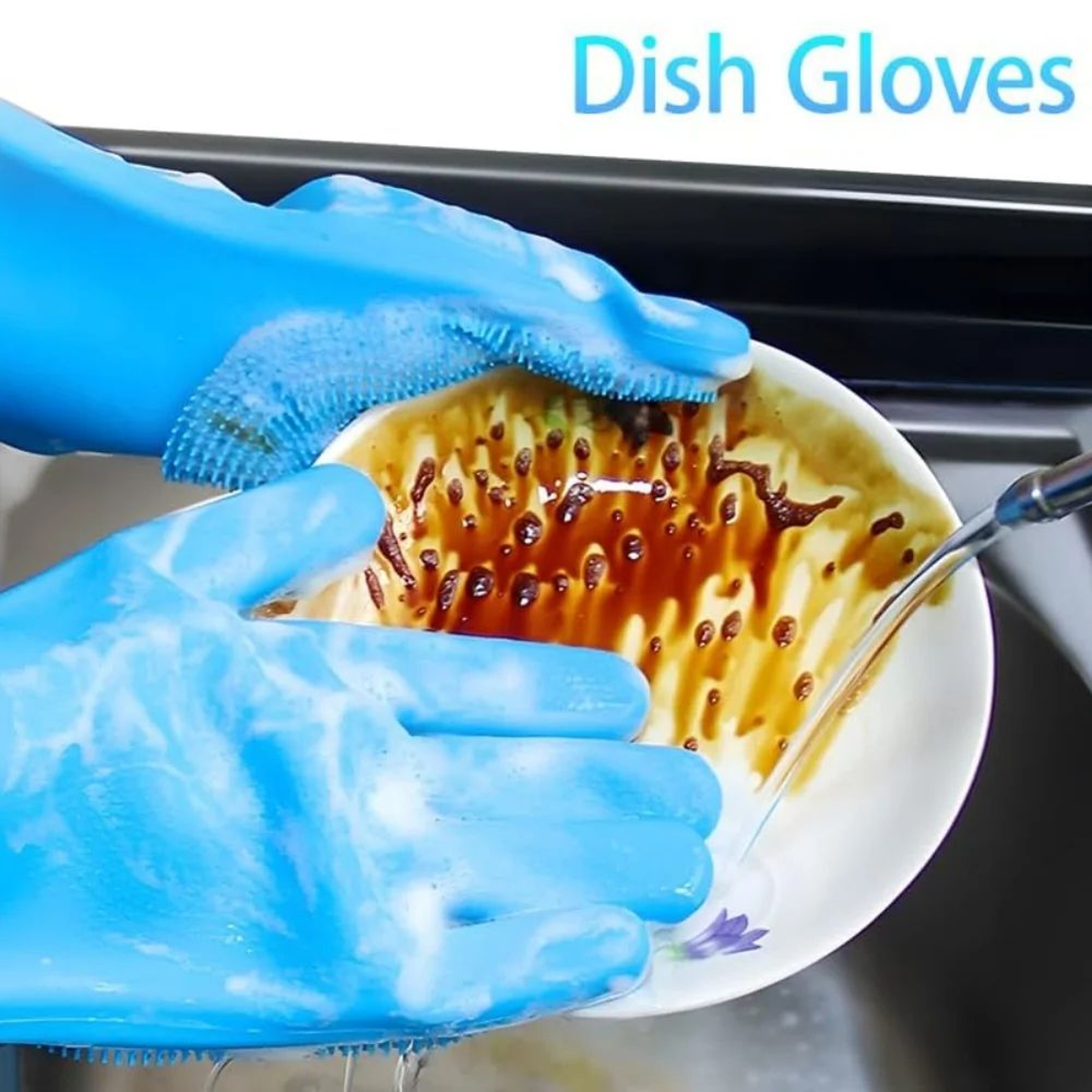 2in1 HeatResistant Silicone Cleaning Gloves With BuiltIn Scrubber Teeth 3