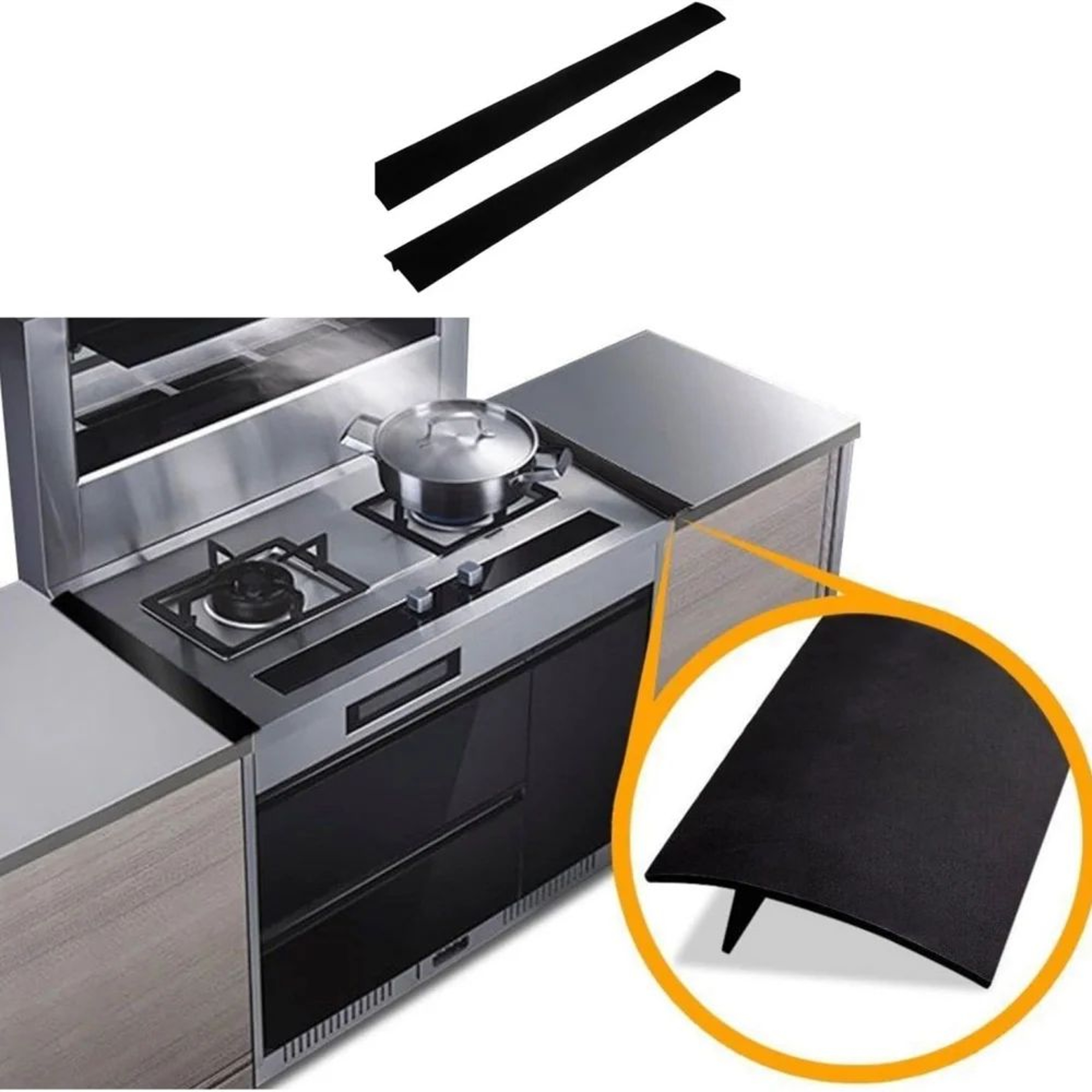 HeatResistant Silicone Stove Gap Cover Strip  Flexible Silicone Stove Gap Filler For A Cleaner Seal 0