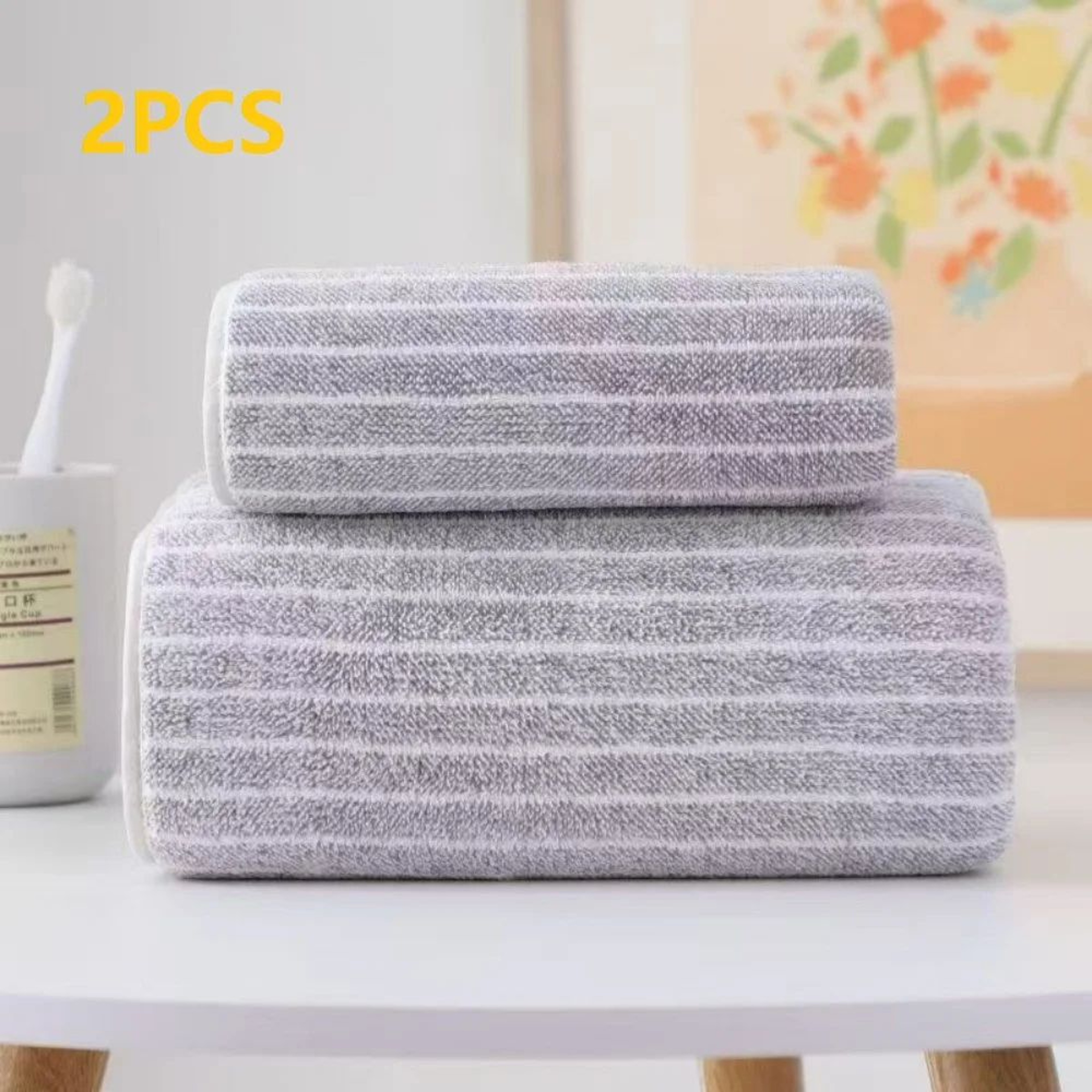 QuickDry Striped Bath Towel  Ultra Absorbent Bathroom  Spa Towel For Home Hotel And Salon 6