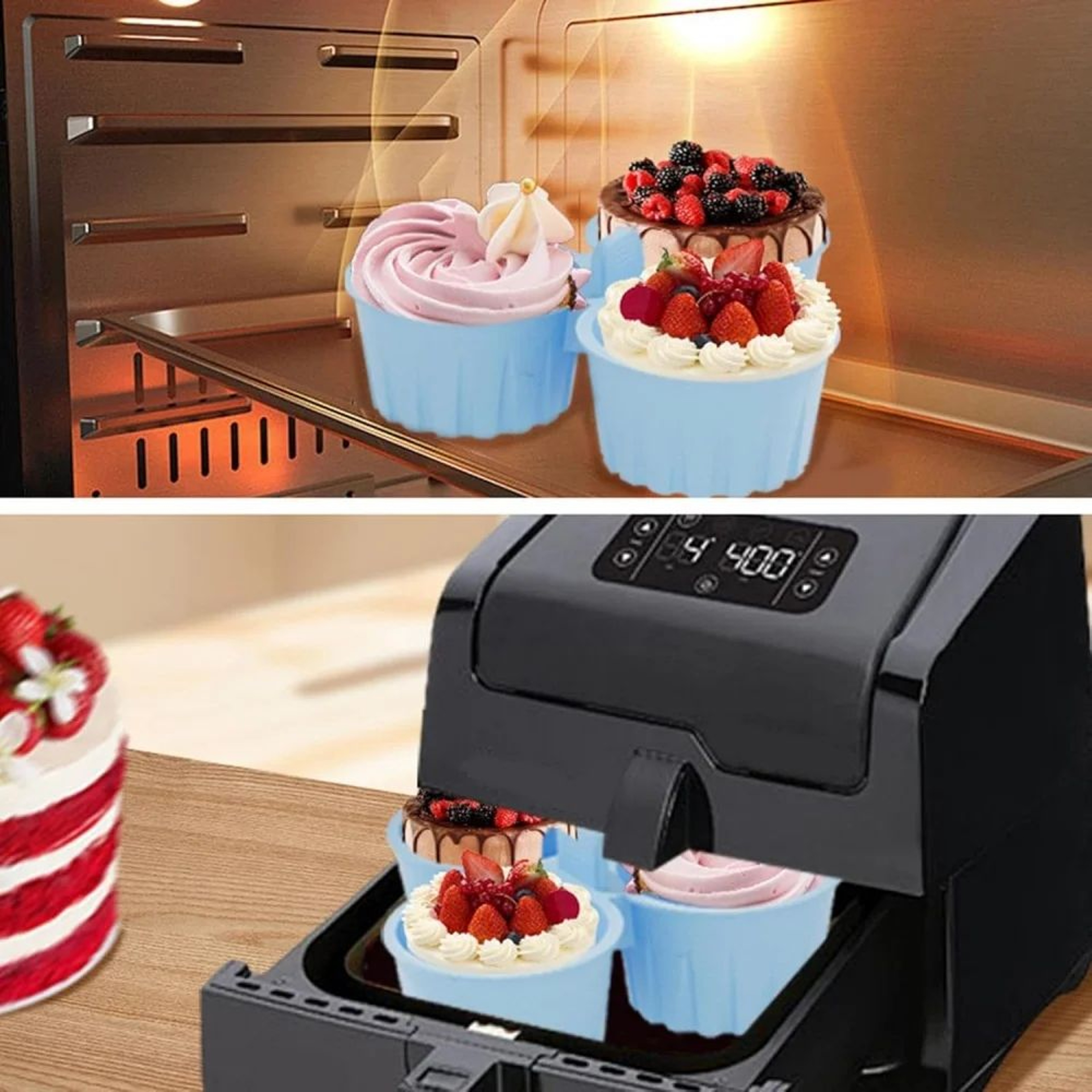 GripEar Silicone Air Fryer Ramekins  Reusable Nonstick Baking Cups For Eggs  Mini Desserts 0