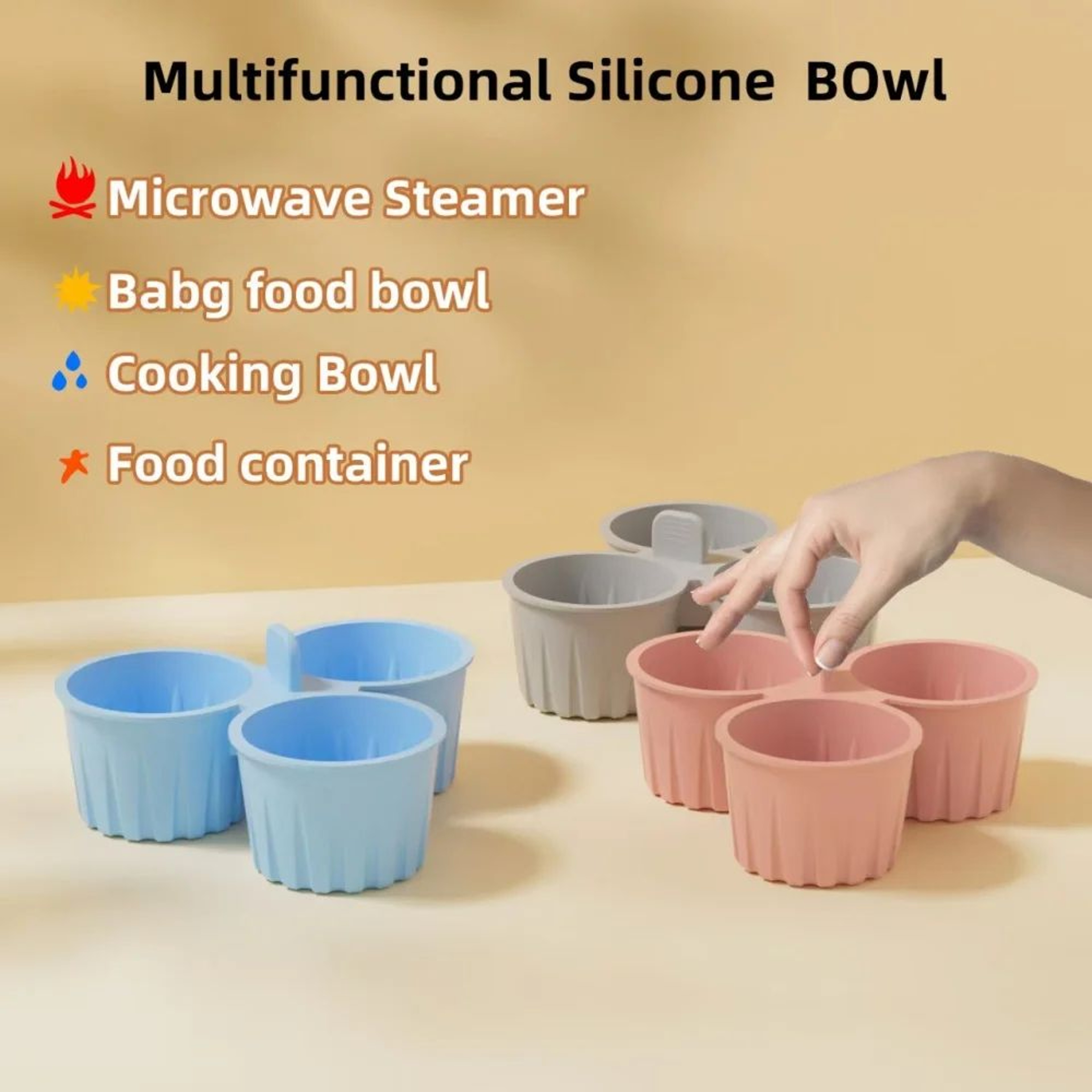 GripEar Silicone Air Fryer Ramekins  Reusable Nonstick Baking Cups For Eggs  Mini Desserts 3